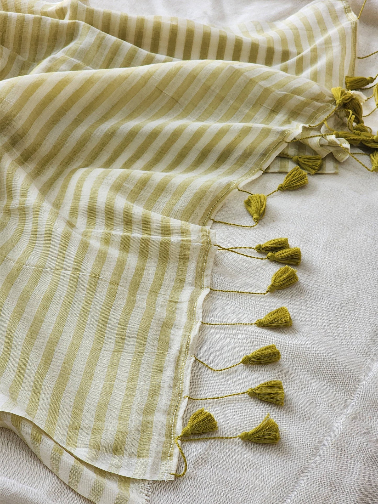 Light Green Cotton Handloom Saree