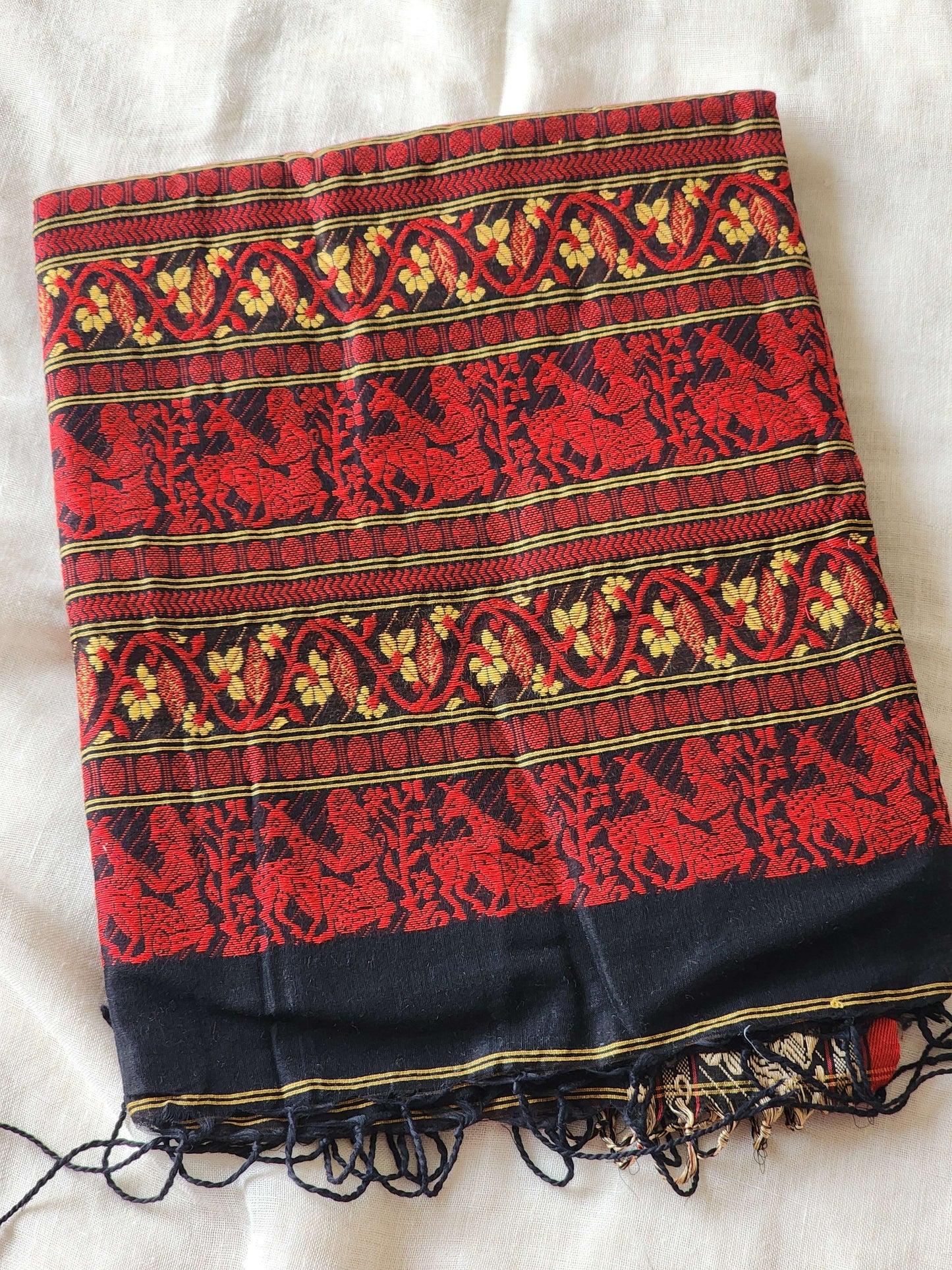 Black Baluchari Cotton Saree