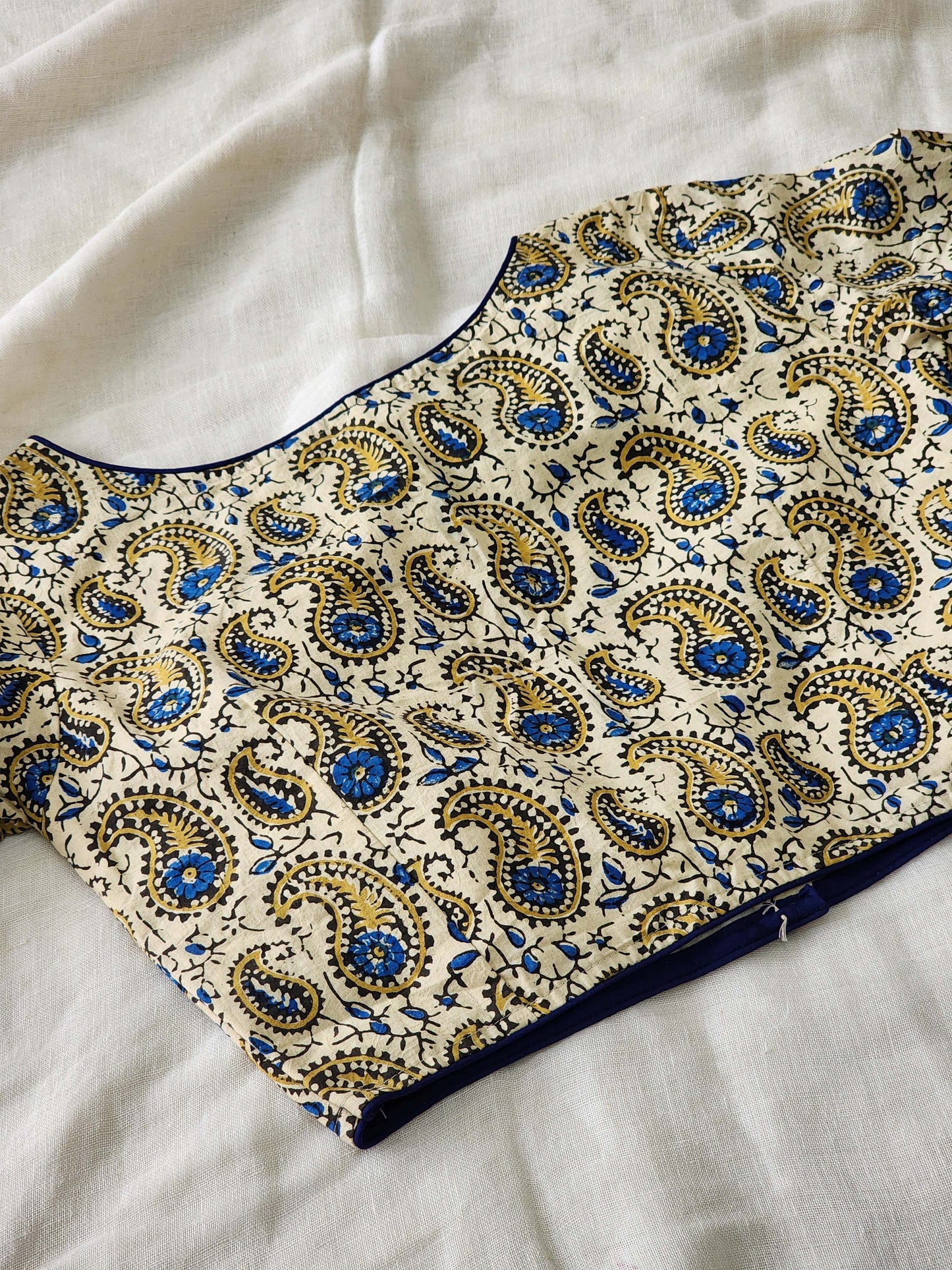 Beige ajrakh cotton blouse
