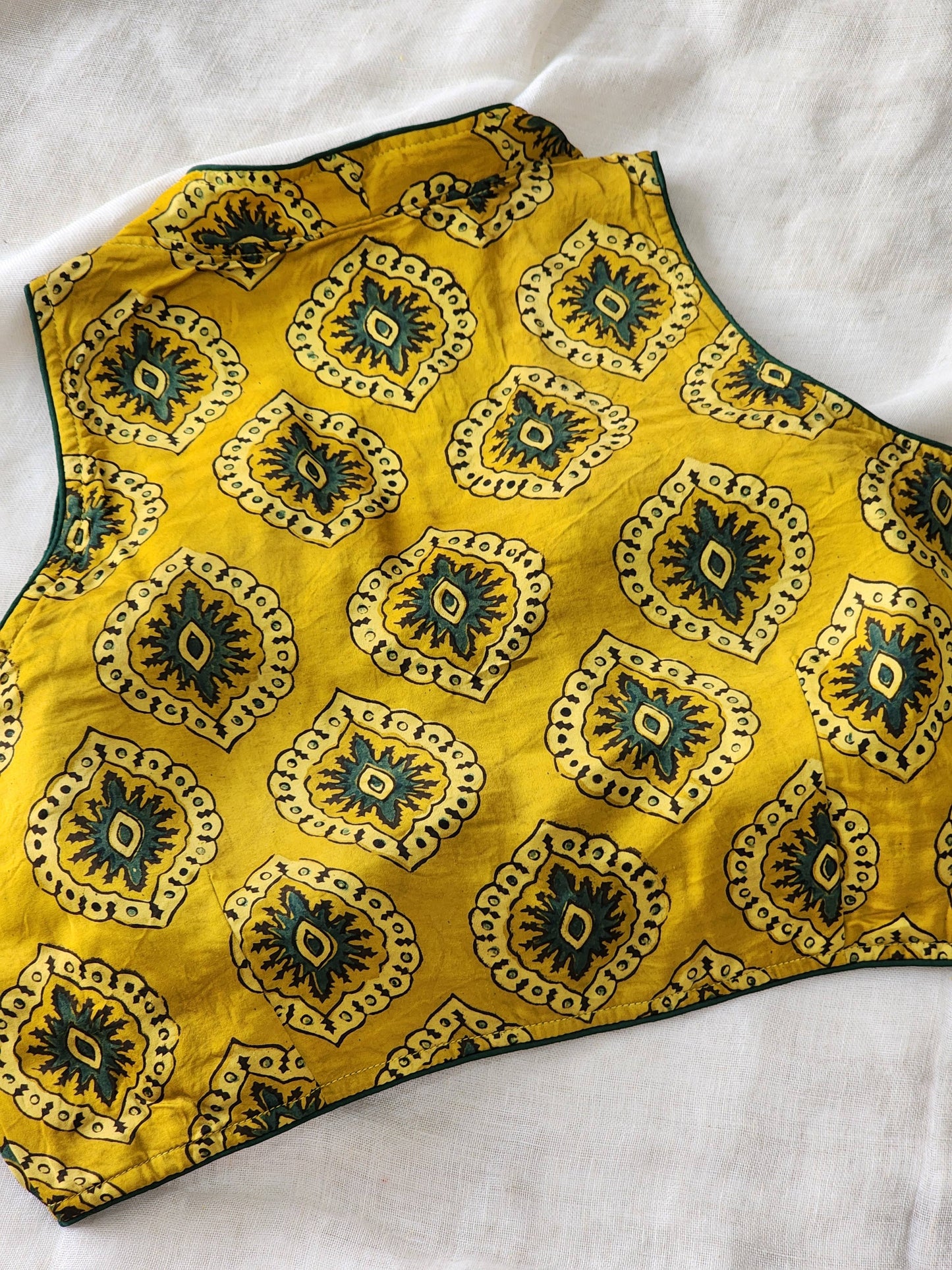 Mustard modal silk blouse