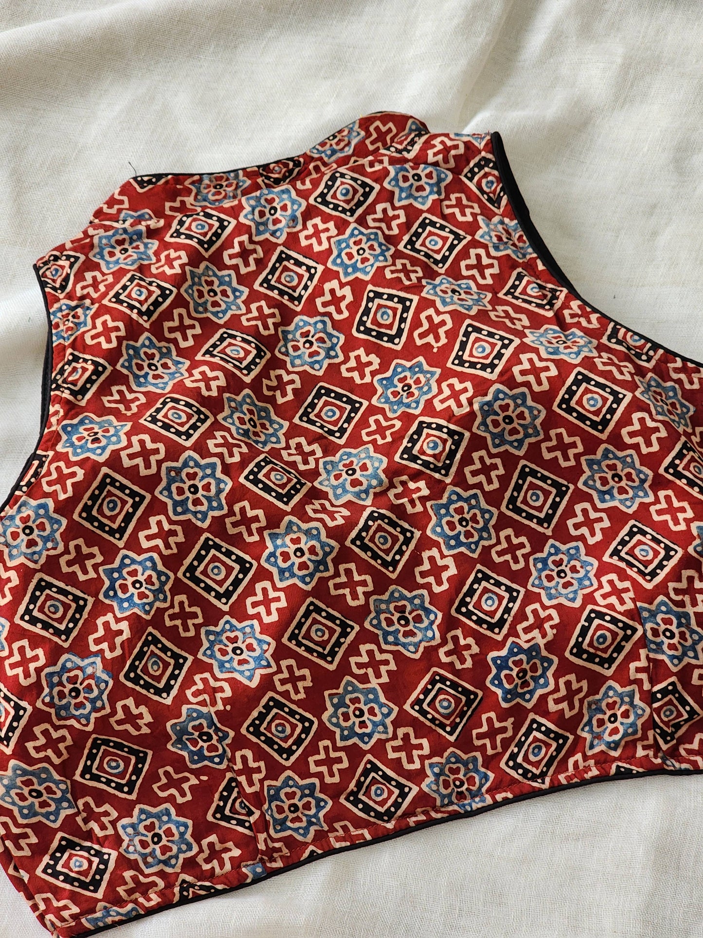 Red modal silk blouse