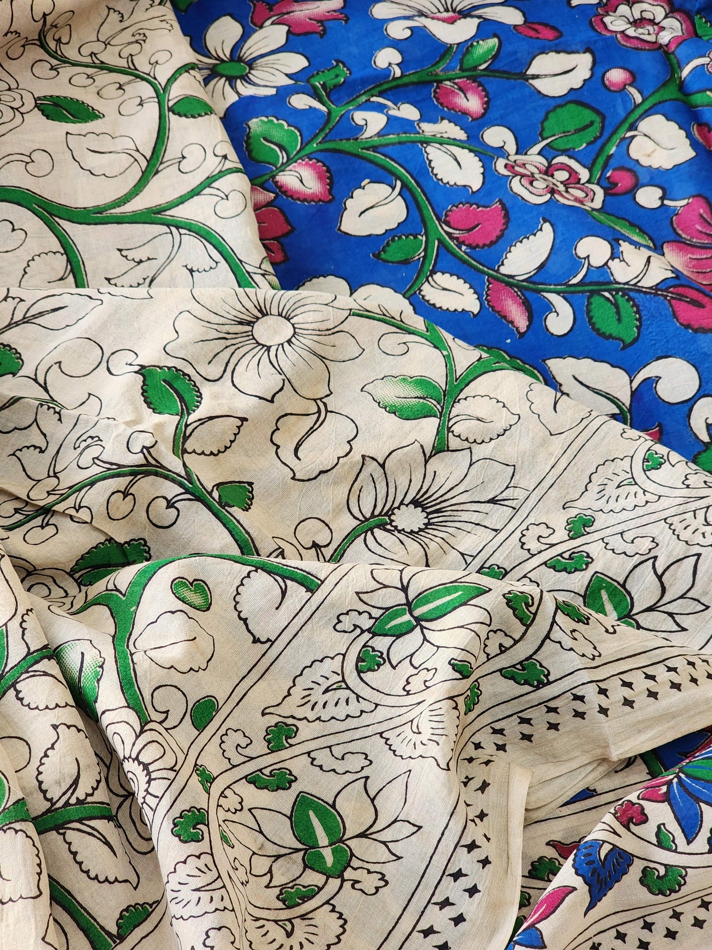 Blue Kalamkari Cotton Saree