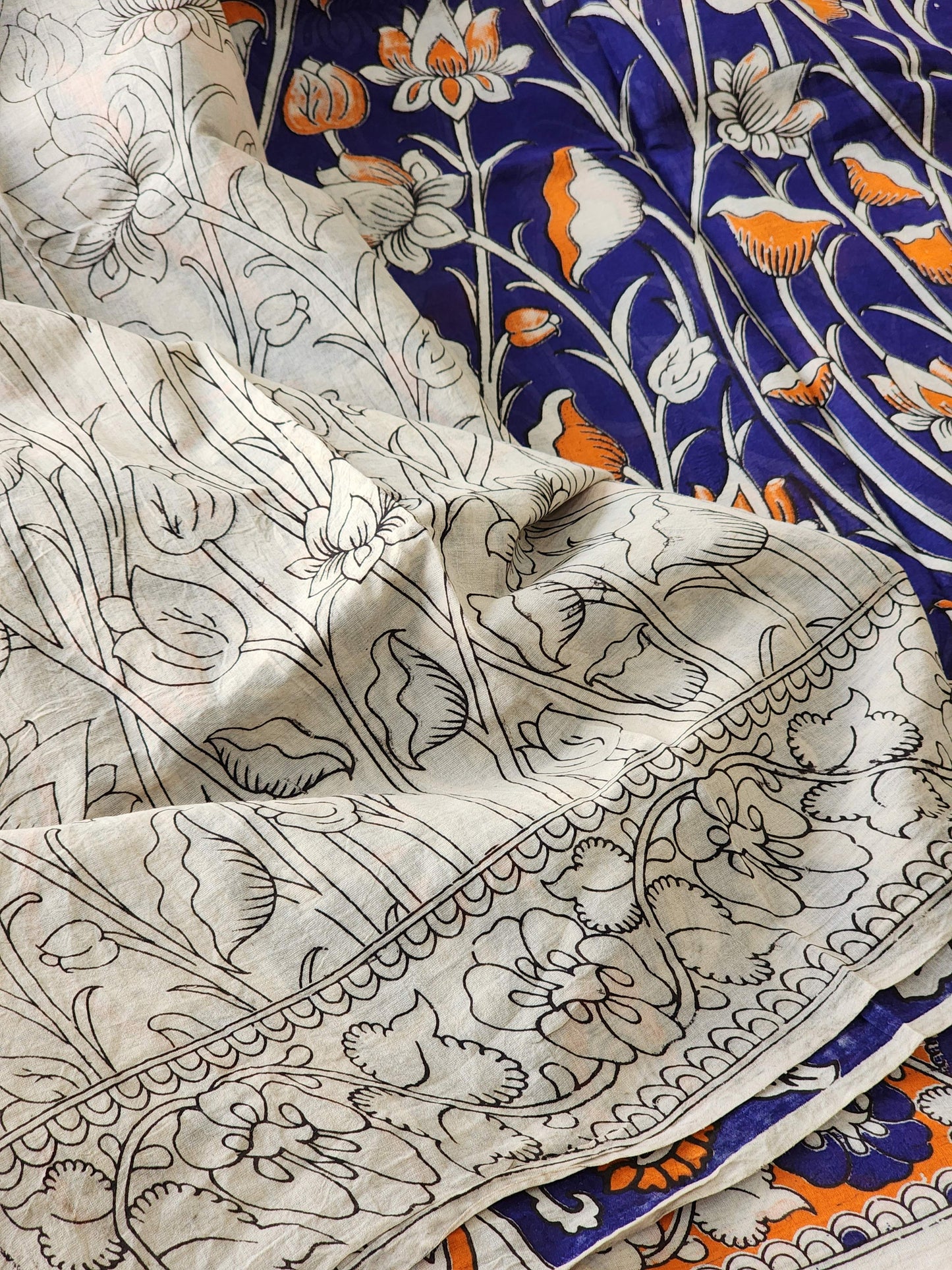 Purple Kalamkari Cotton Saree