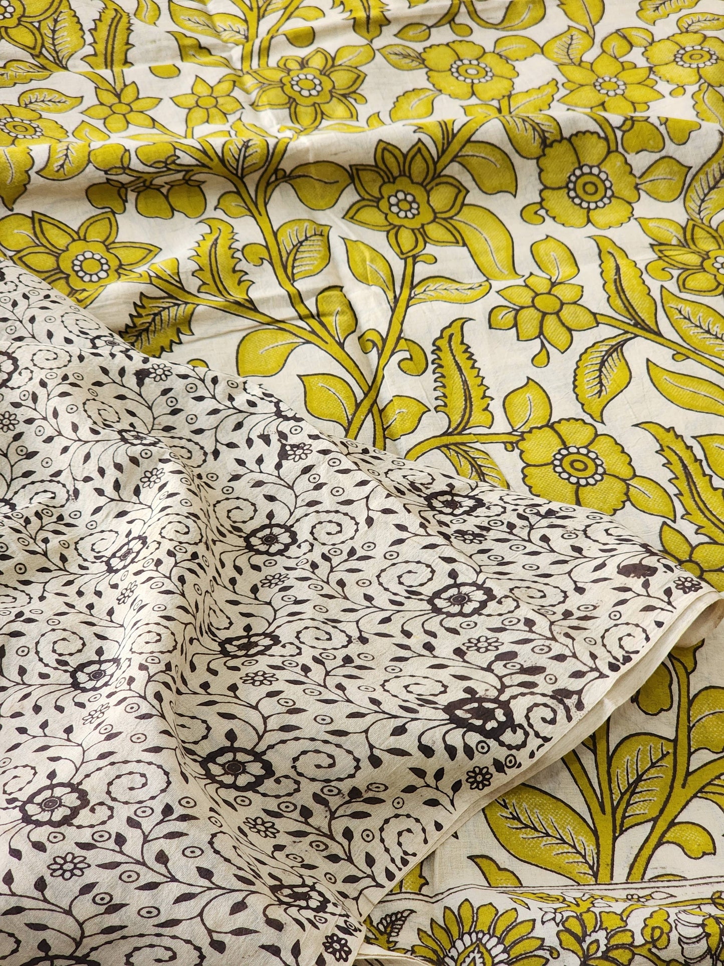Green Kalamkari Cotton Saree