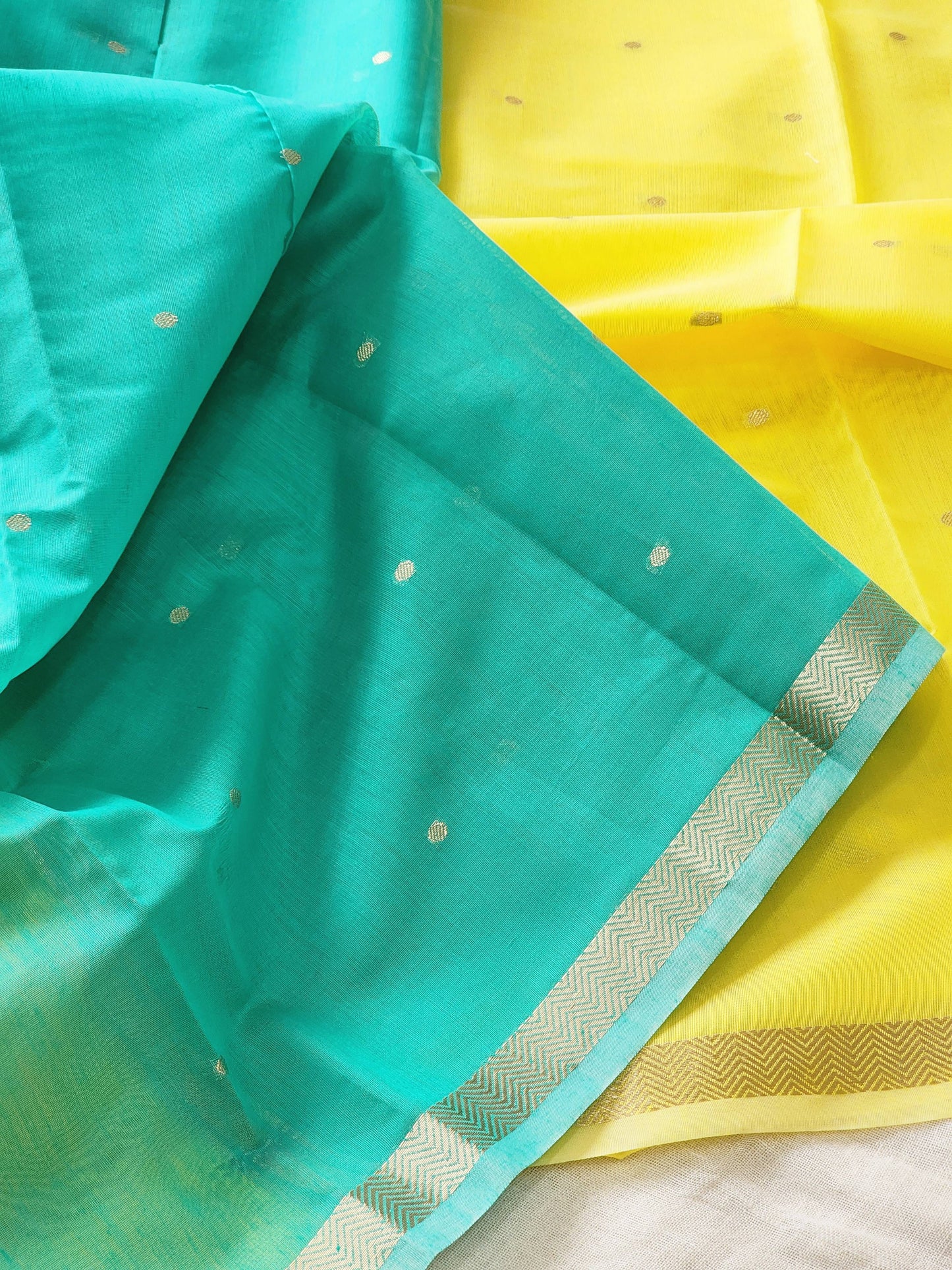 Yellow Mul Chanderi Saree