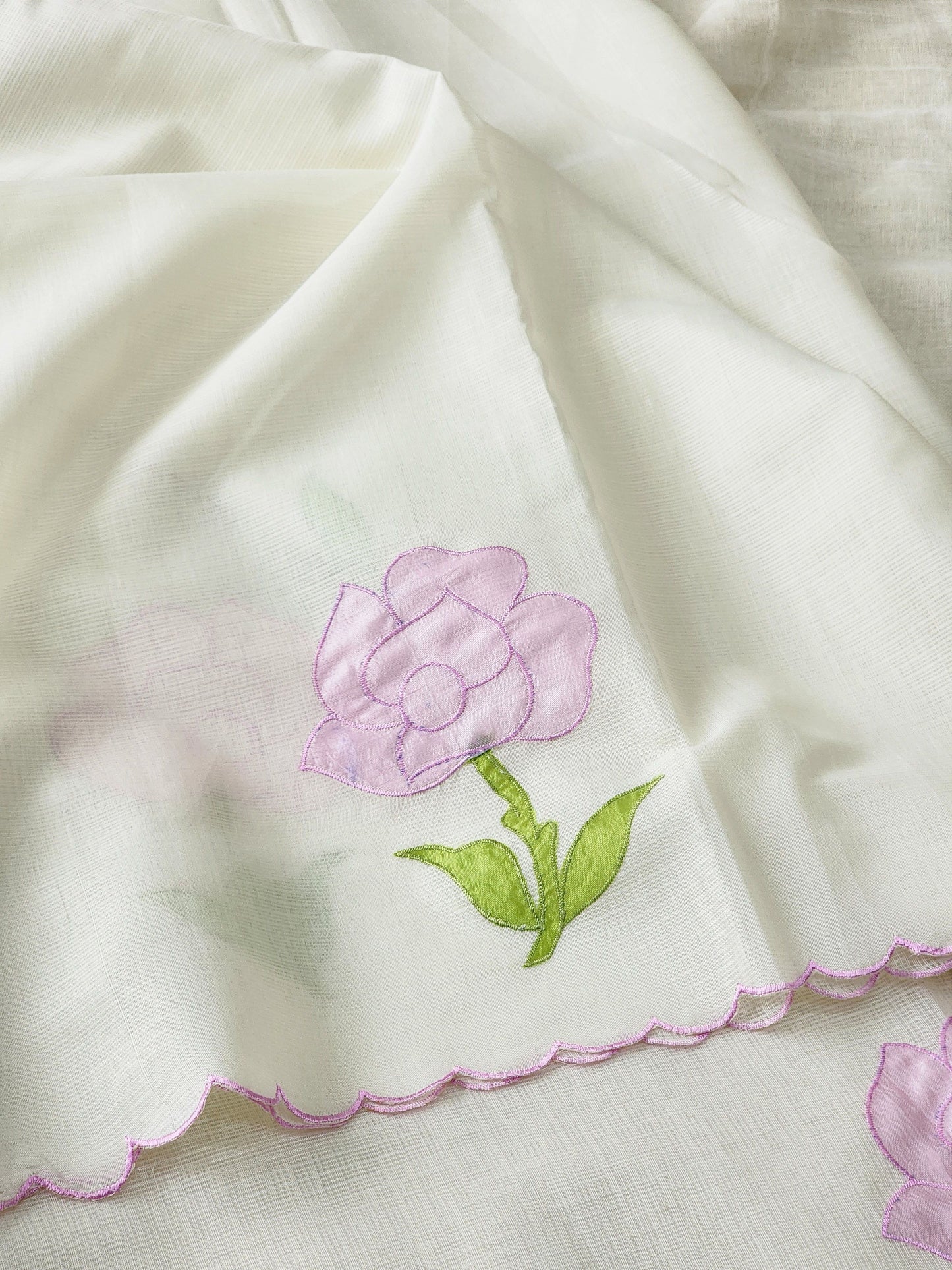 White Kota Silk Saree