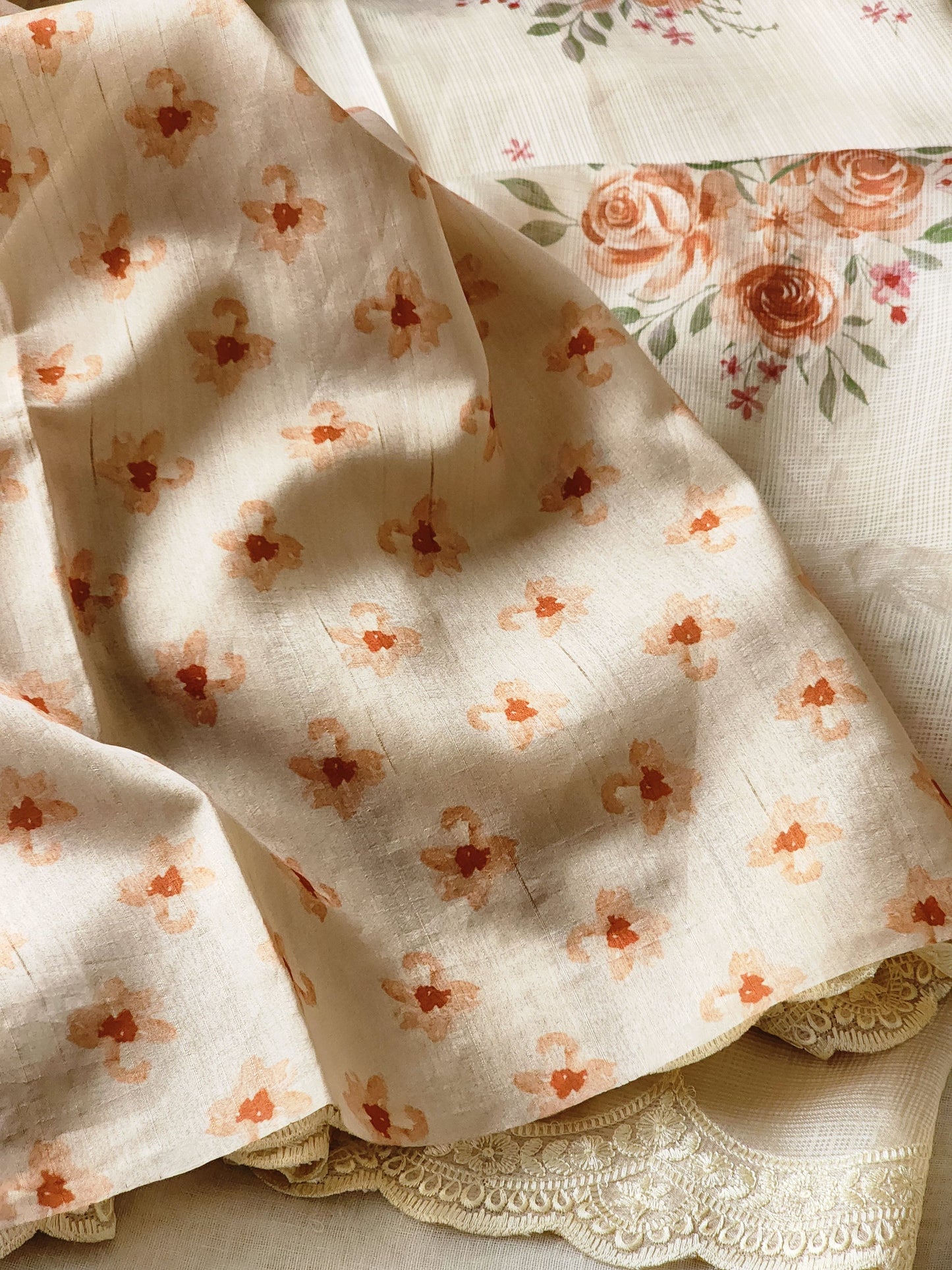 Beige Kota Silk Saree