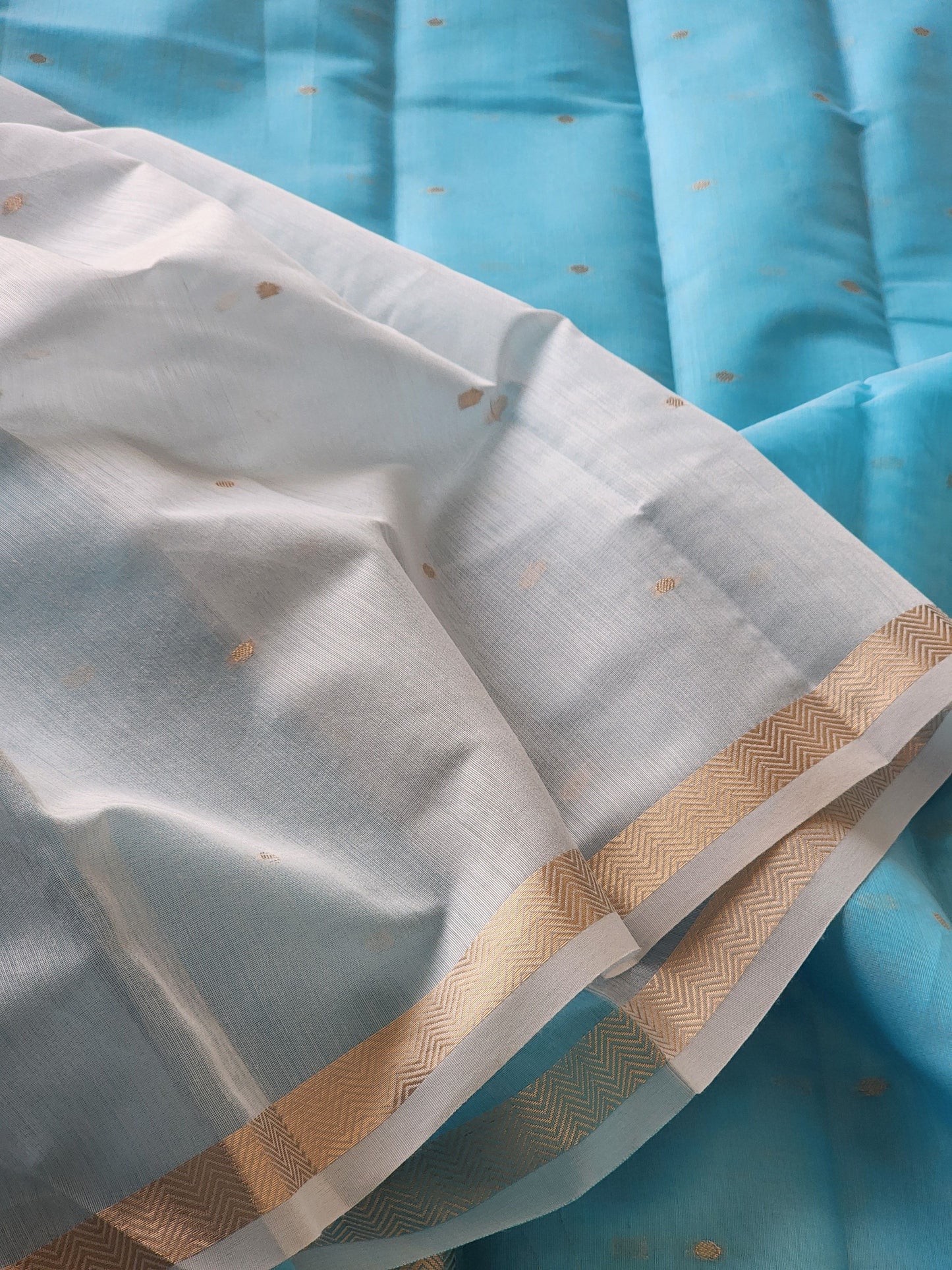 Blue Mul Chanderi Saree