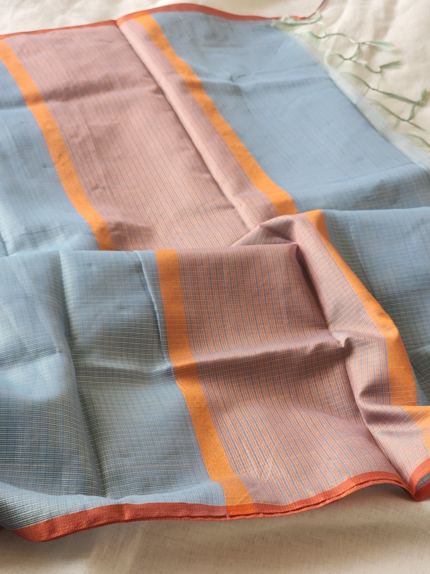 Powder blue kota cotton saree
