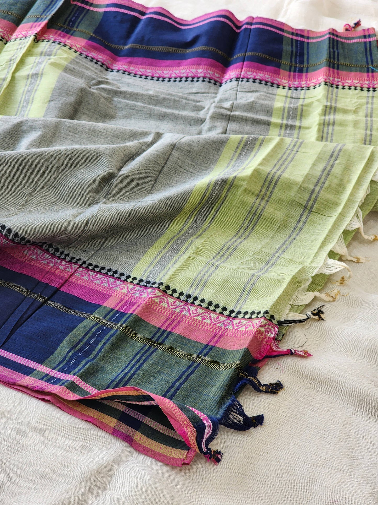 Green Dhonekhali Cotton Saree
