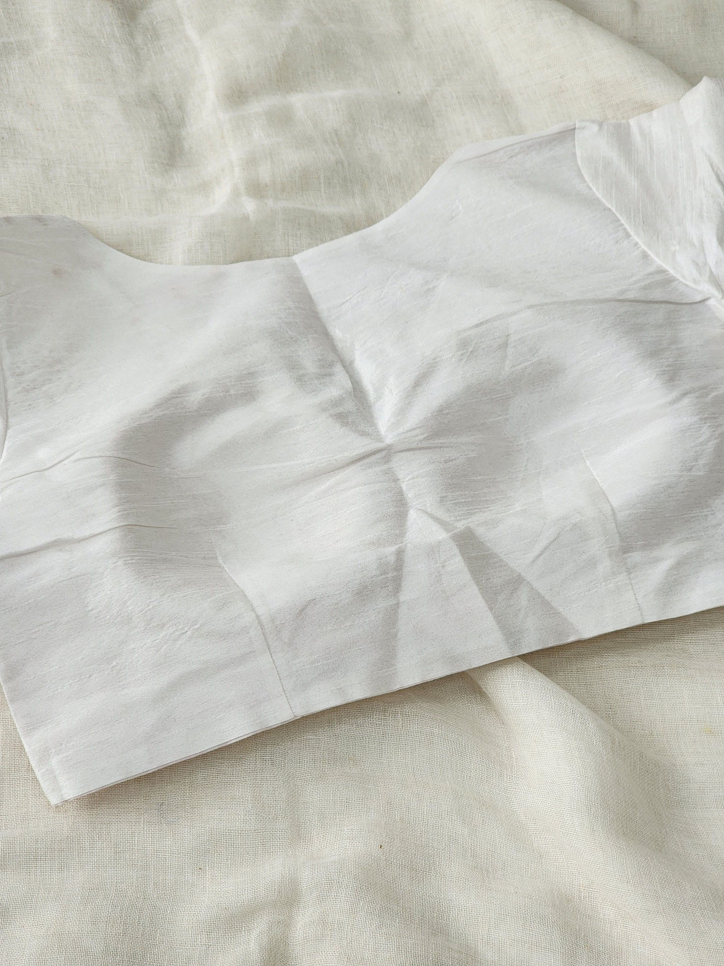 White raw silk blouse
