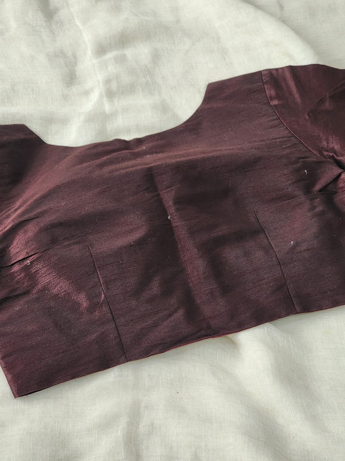 Brown raw silk blouse