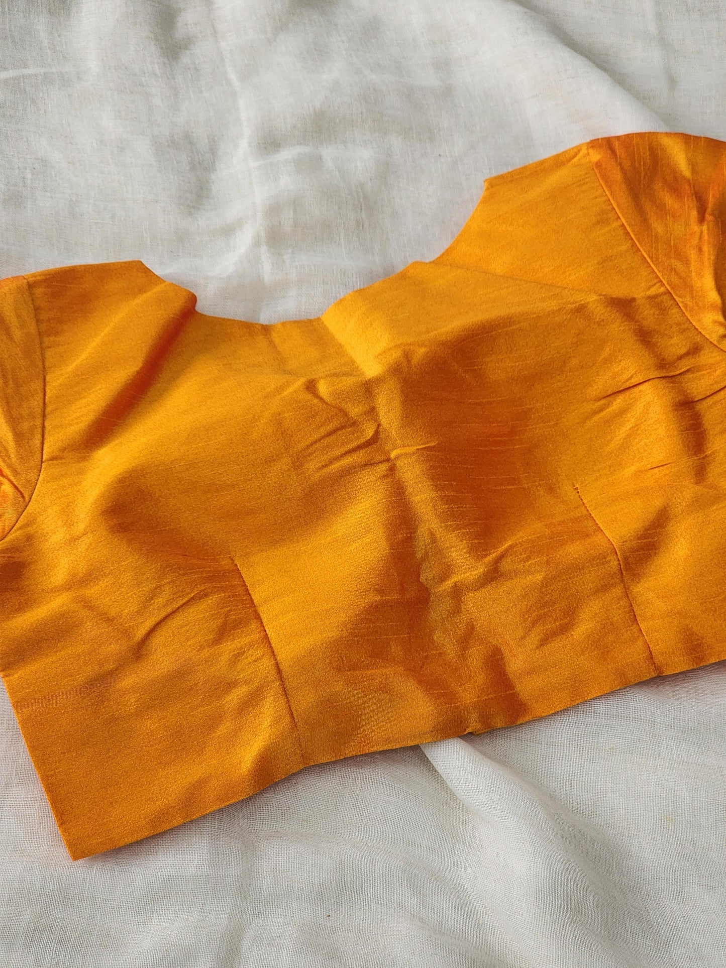 Orange raw silk blouse