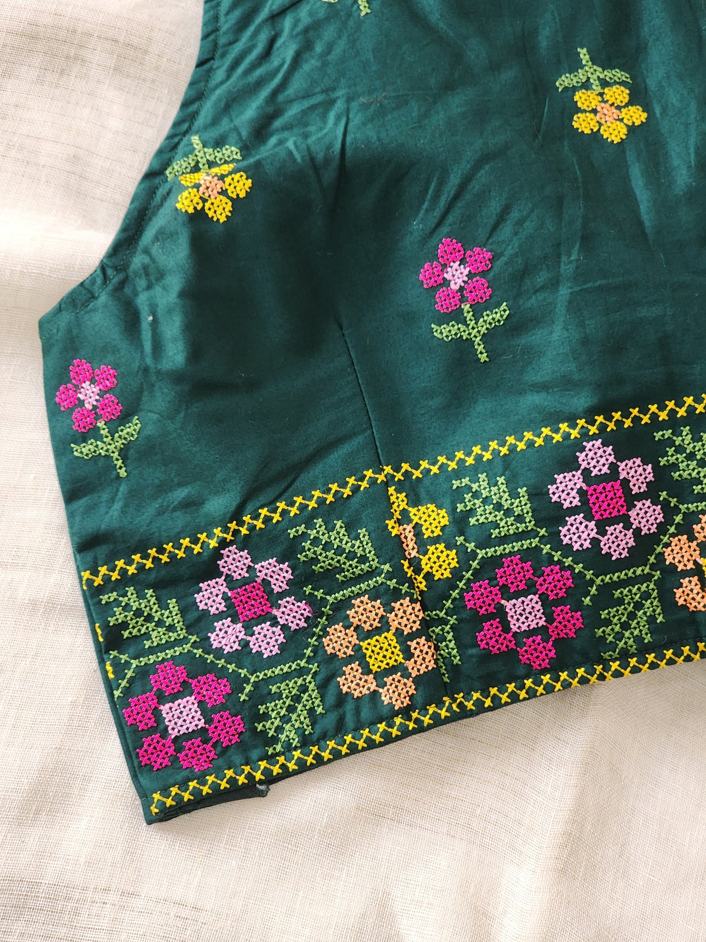 Bottle Green Cotton Blouse
