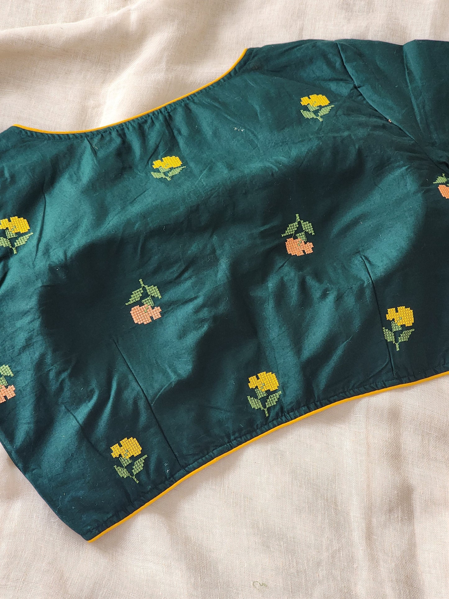Bottle Green Cotton Blouse