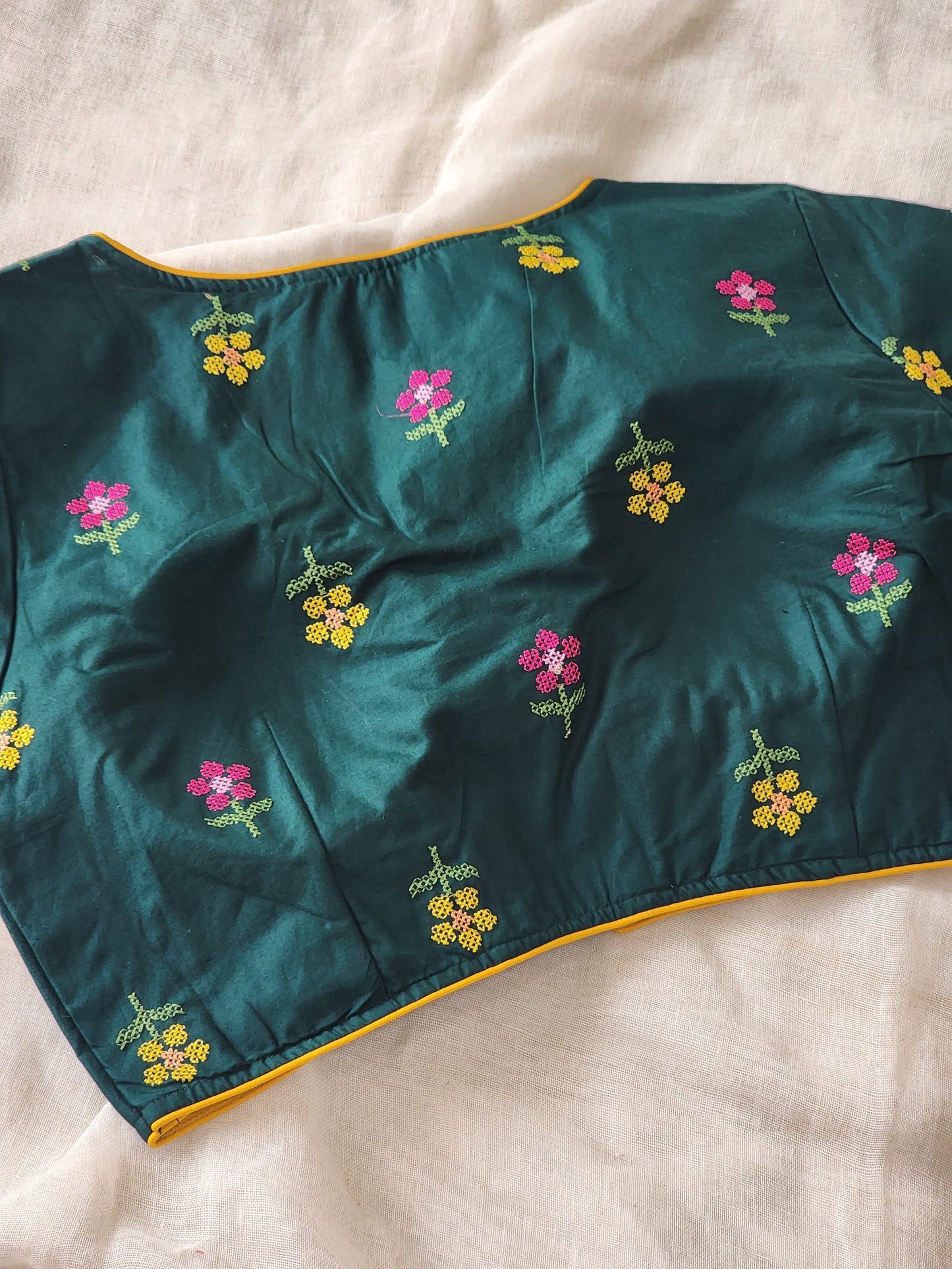 Bottle Green Cotton Blouse