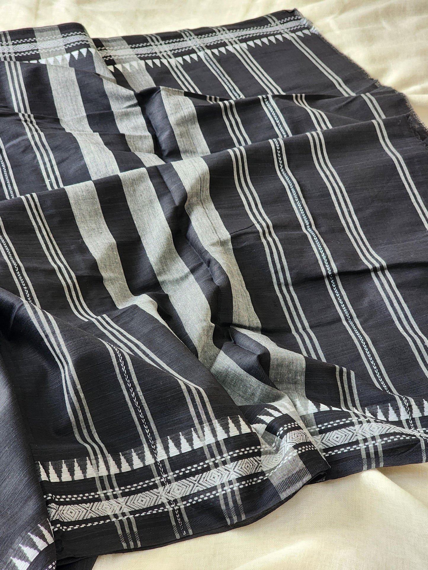 Black Dhonekhali Cotton Saree