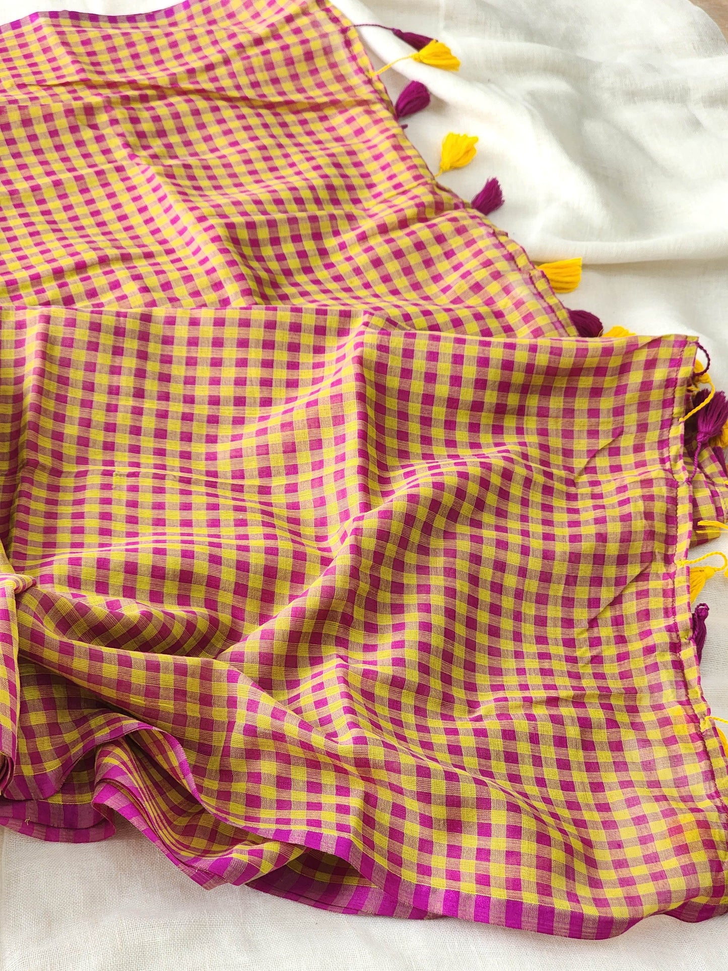 Green & Purple Cotton Handloom Saree