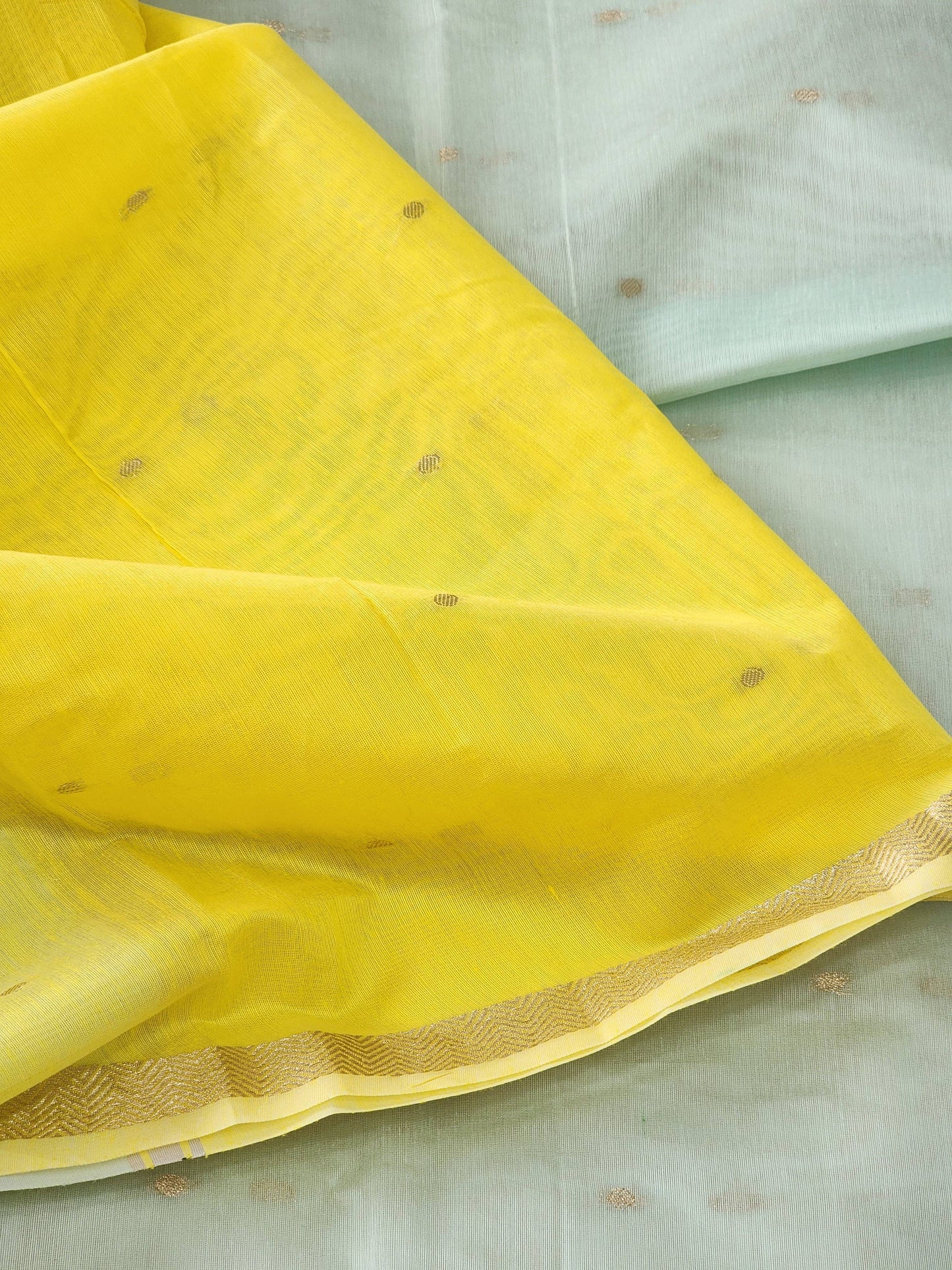 Ice Blue Mul Chanderi Saree