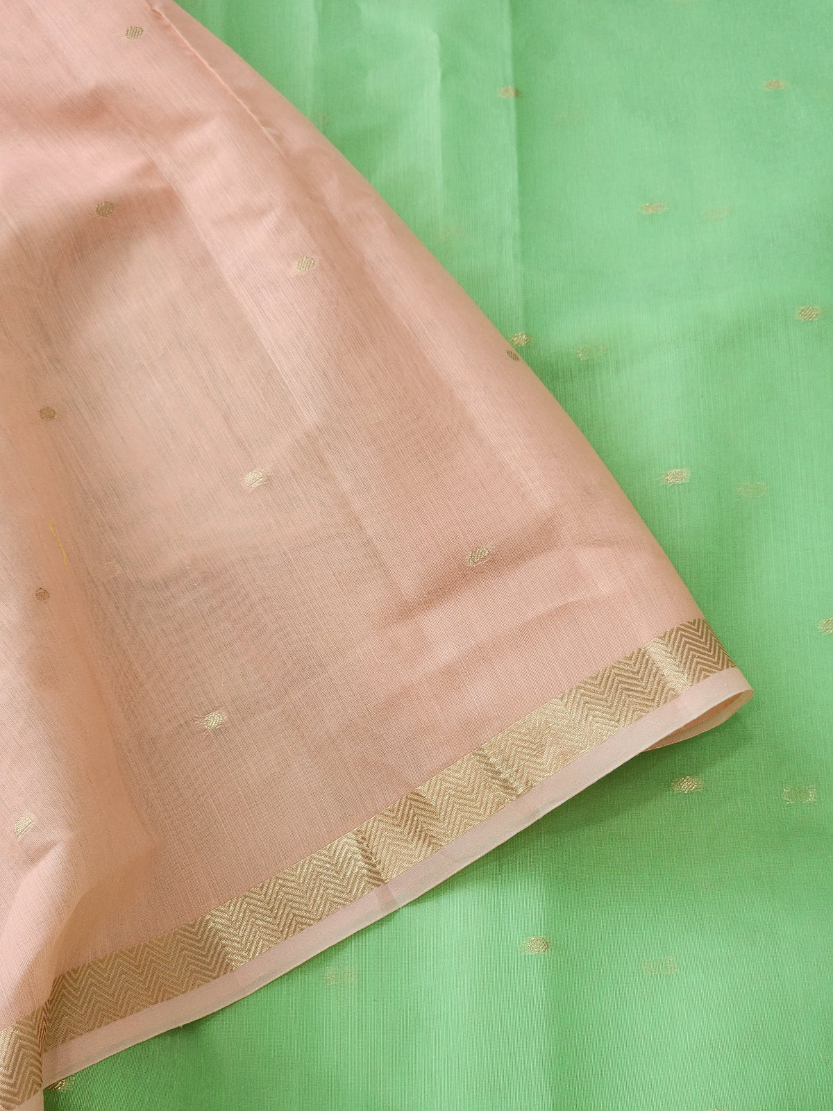 Pista Green Mul Chanderi Saree