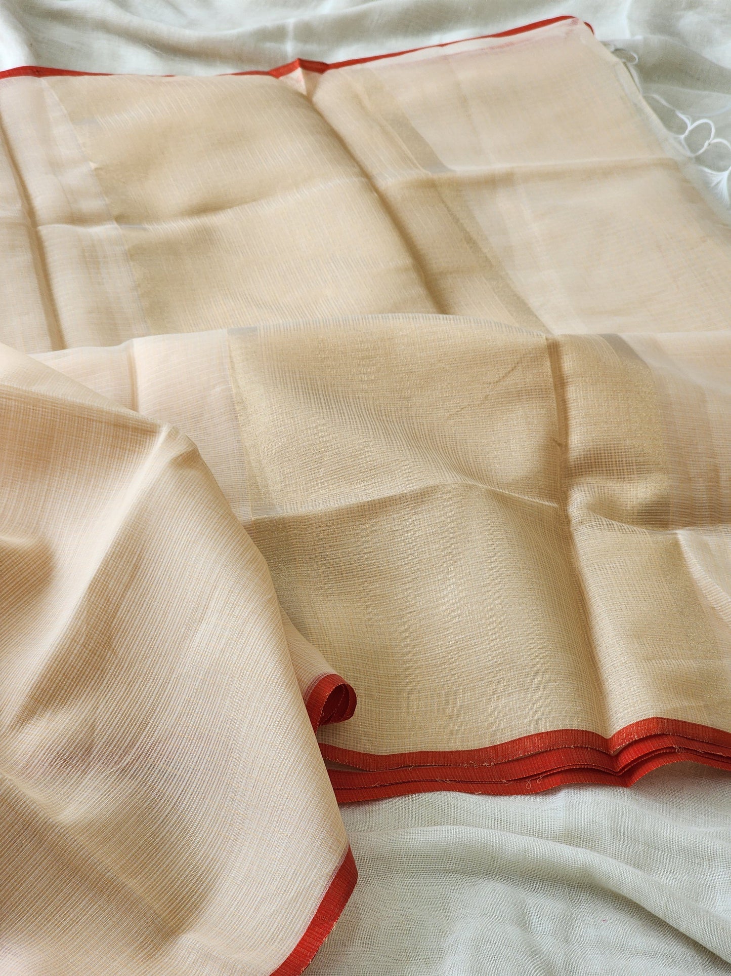 Light Peach kota silk saree