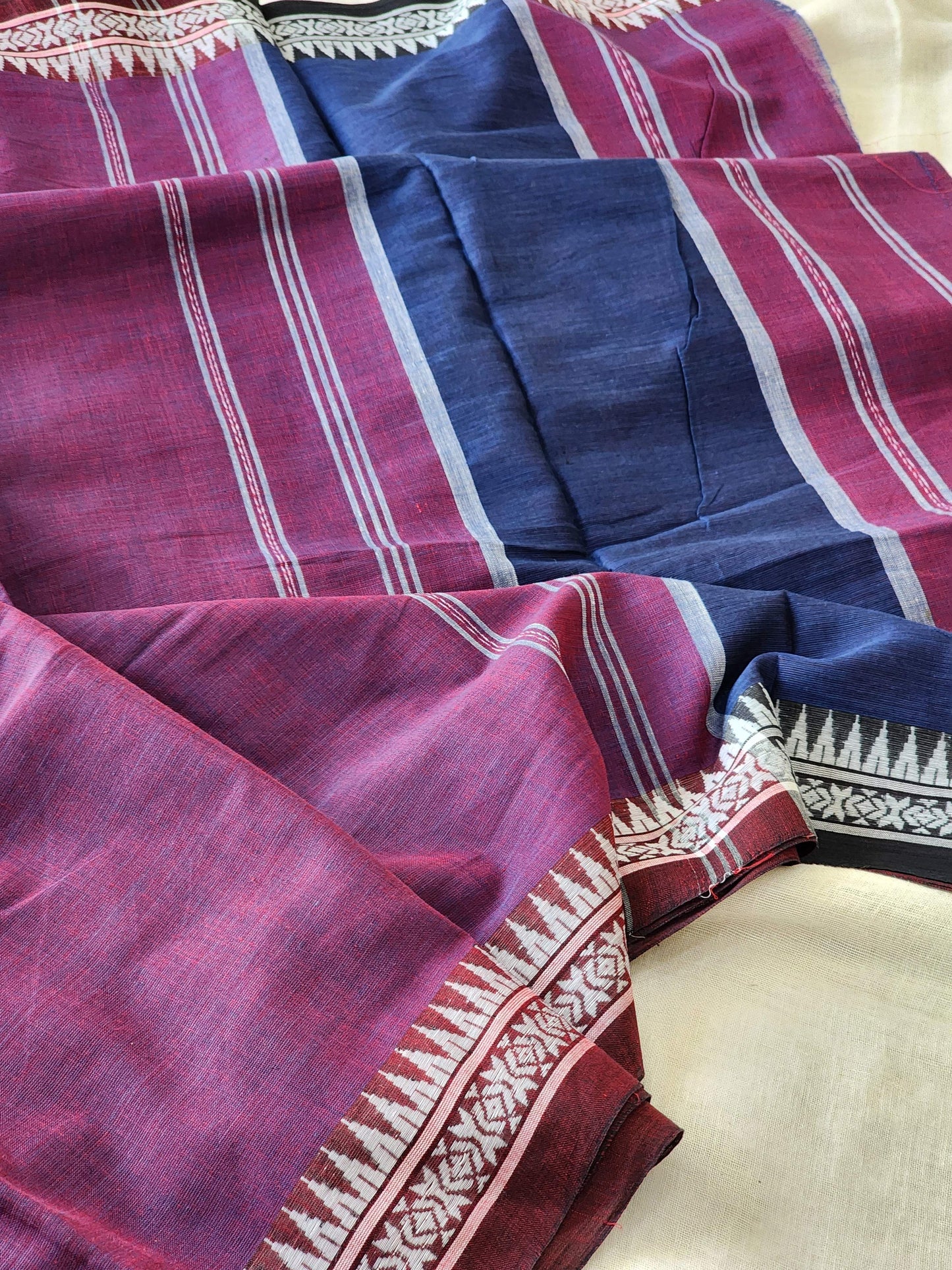 Purple Dhonekhali Cotton Saree