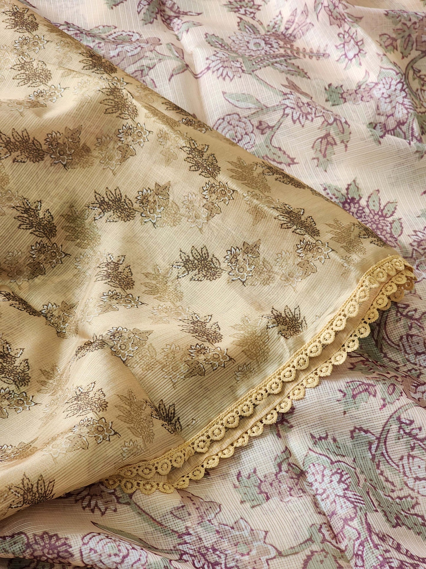 Beige Kota Silk Saree