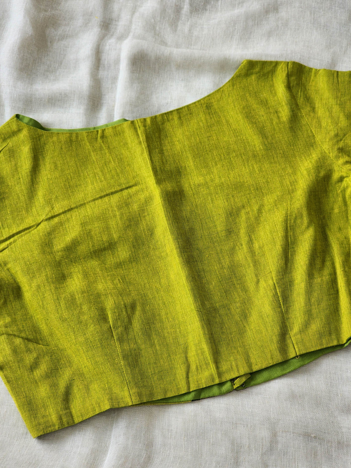 Parrot Green Manglagiri cotton blouse