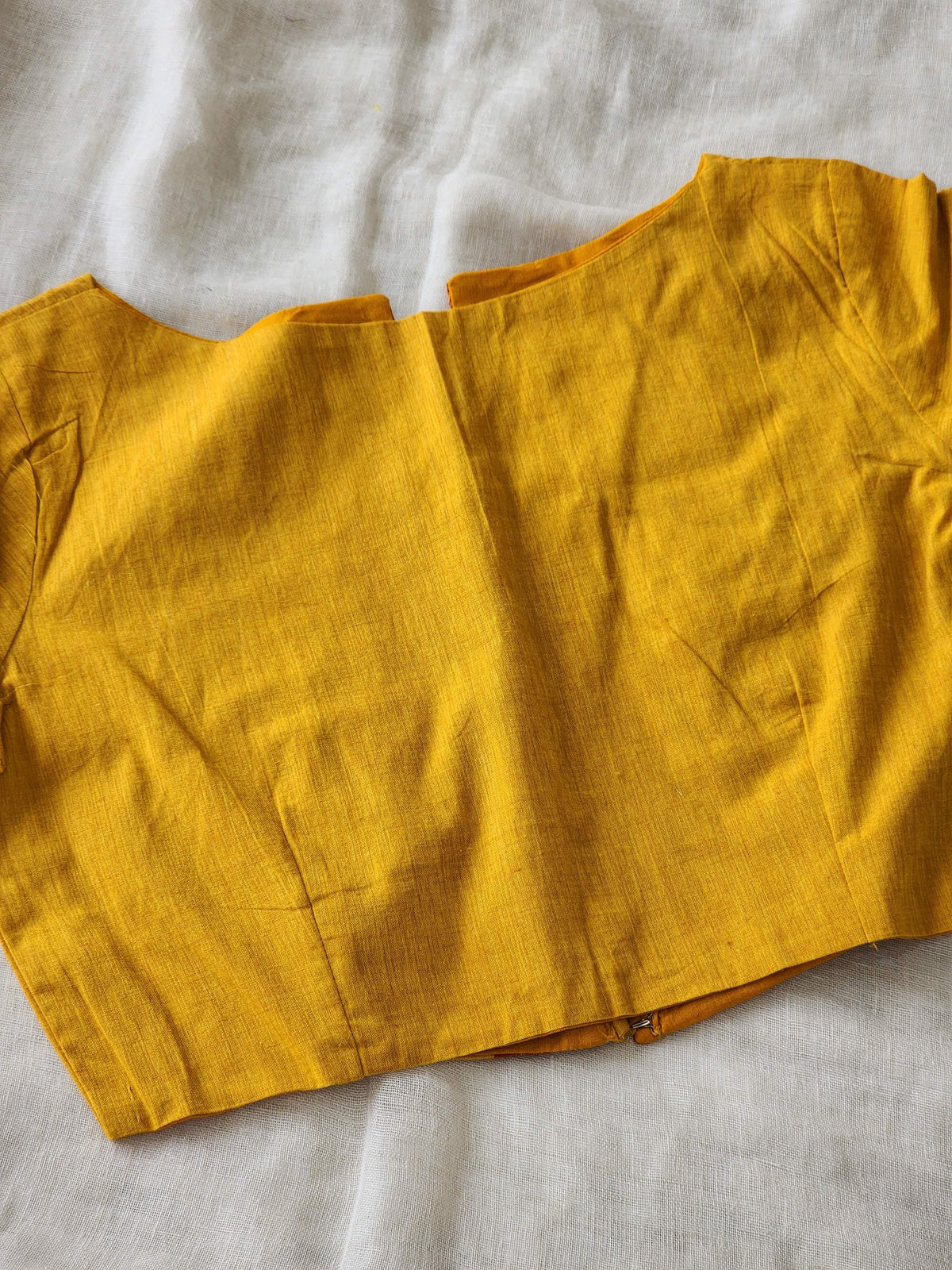 Mustard Manglagiri Cotton Blouse