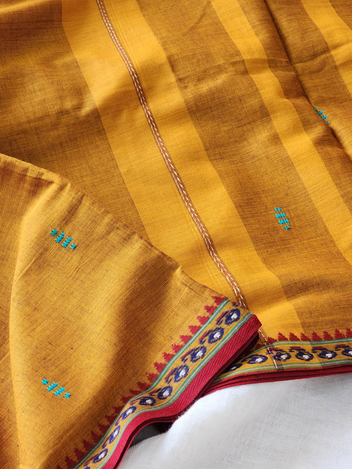 Brown Dhonekhali Cotton Saree