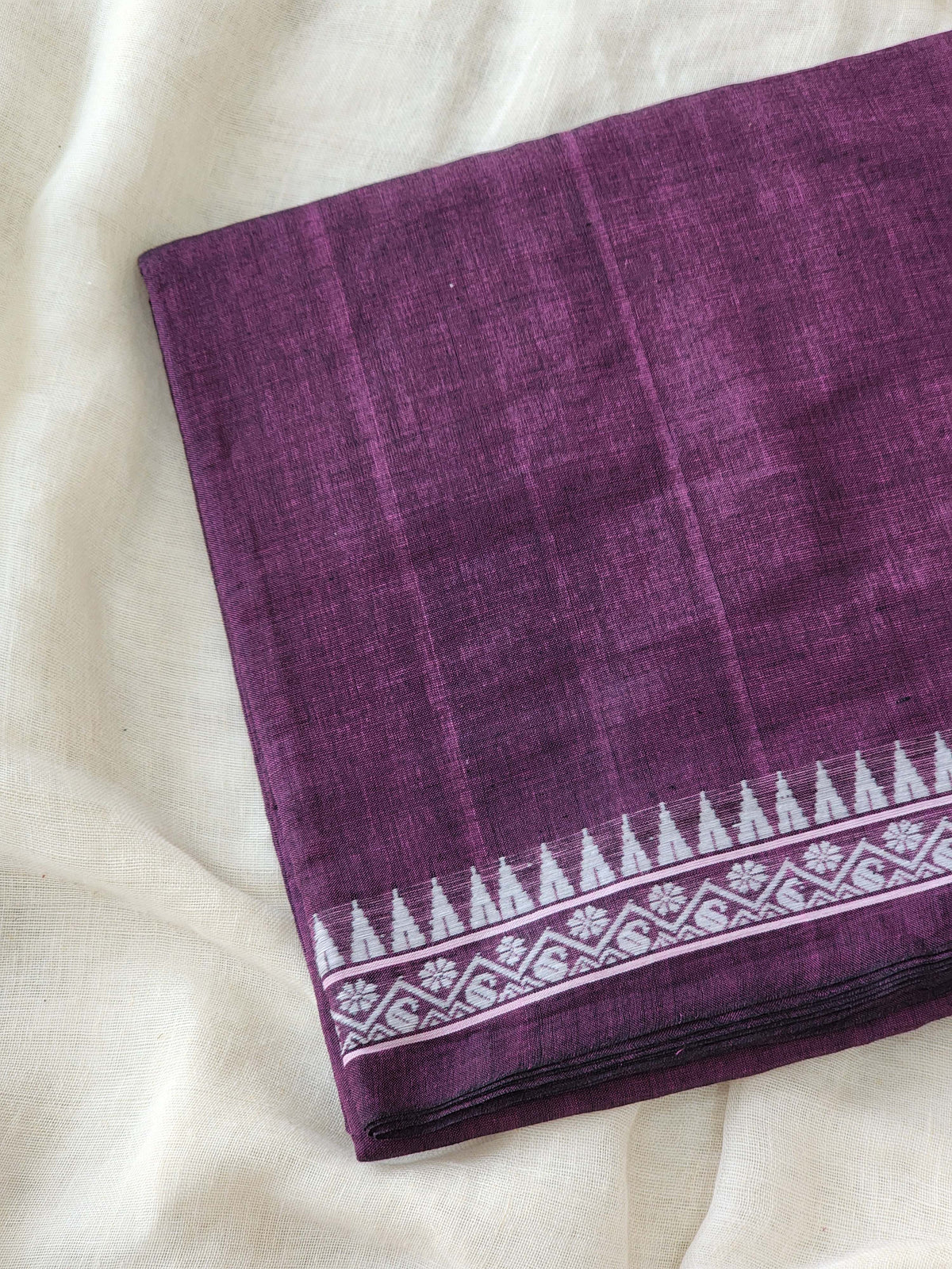 Purple Dhonekhali Cotton Saree