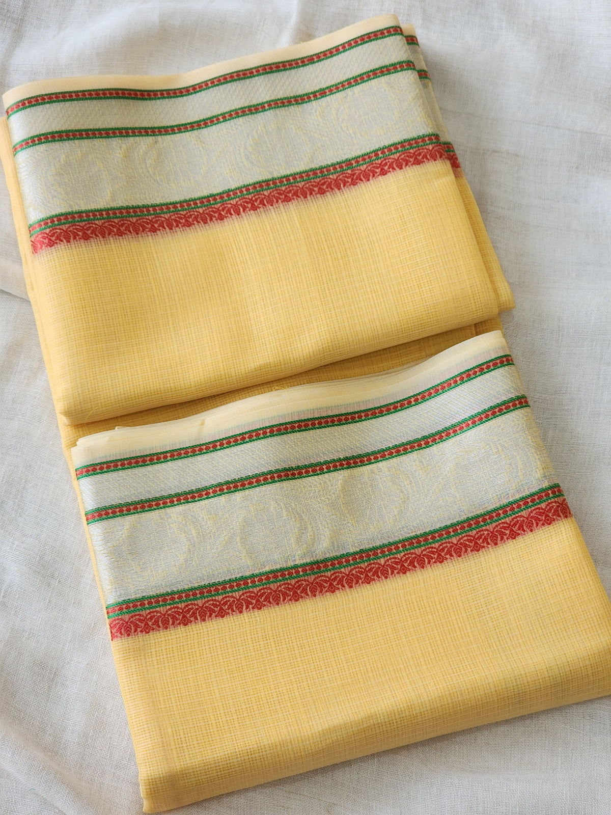 Pastel Yellow Kota Silk Saree