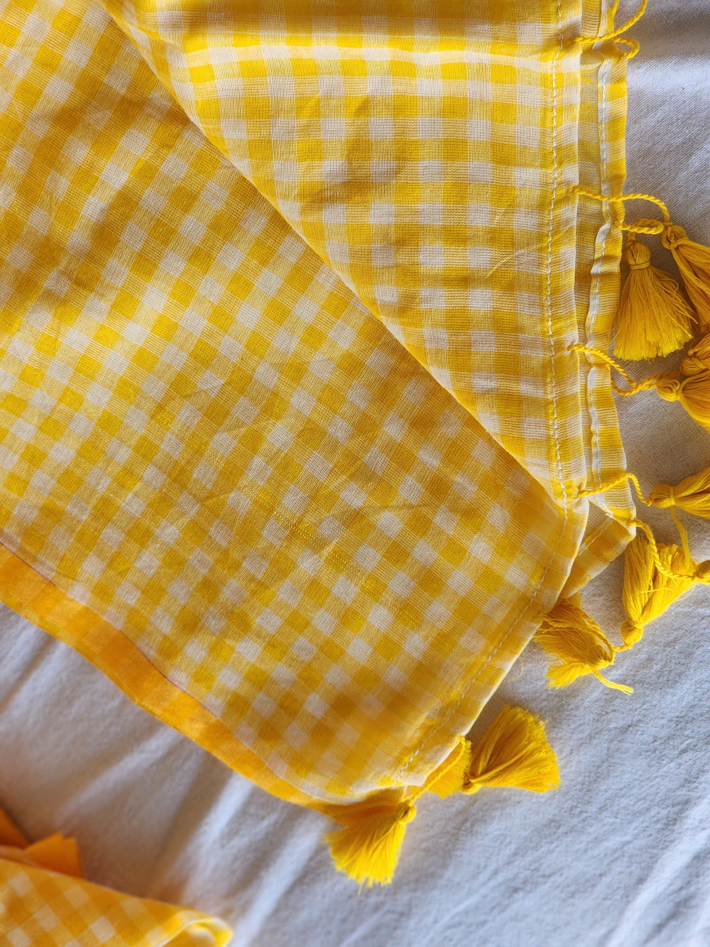 Yellow Cotton Handloom Saree