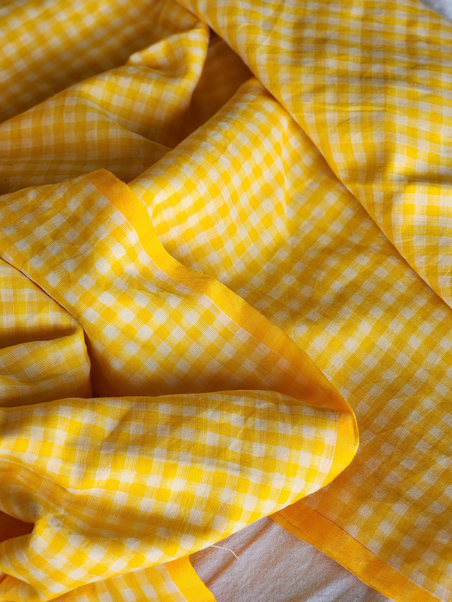 Yellow Cotton Handloom Saree