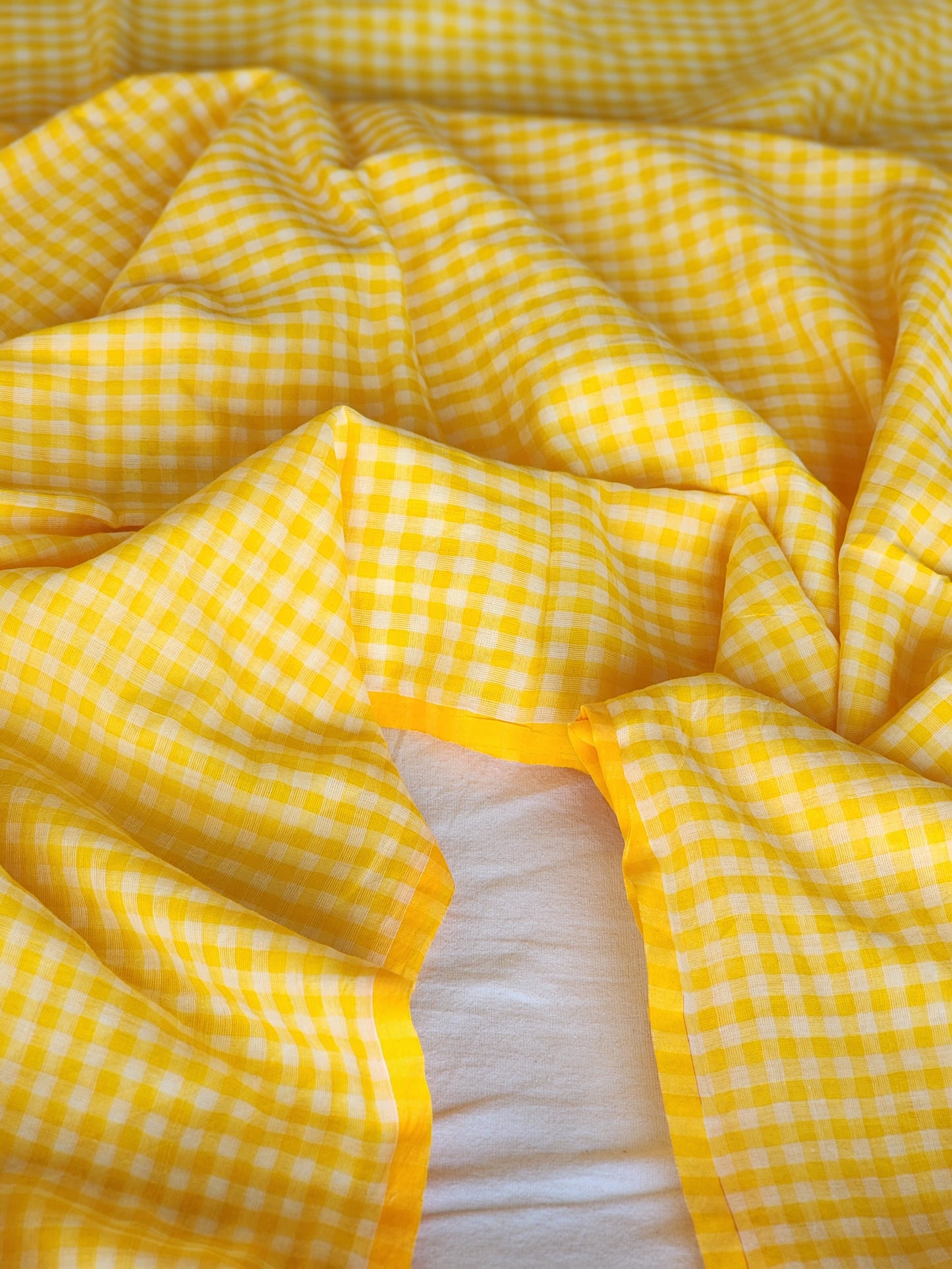 Yellow Cotton Handloom Saree