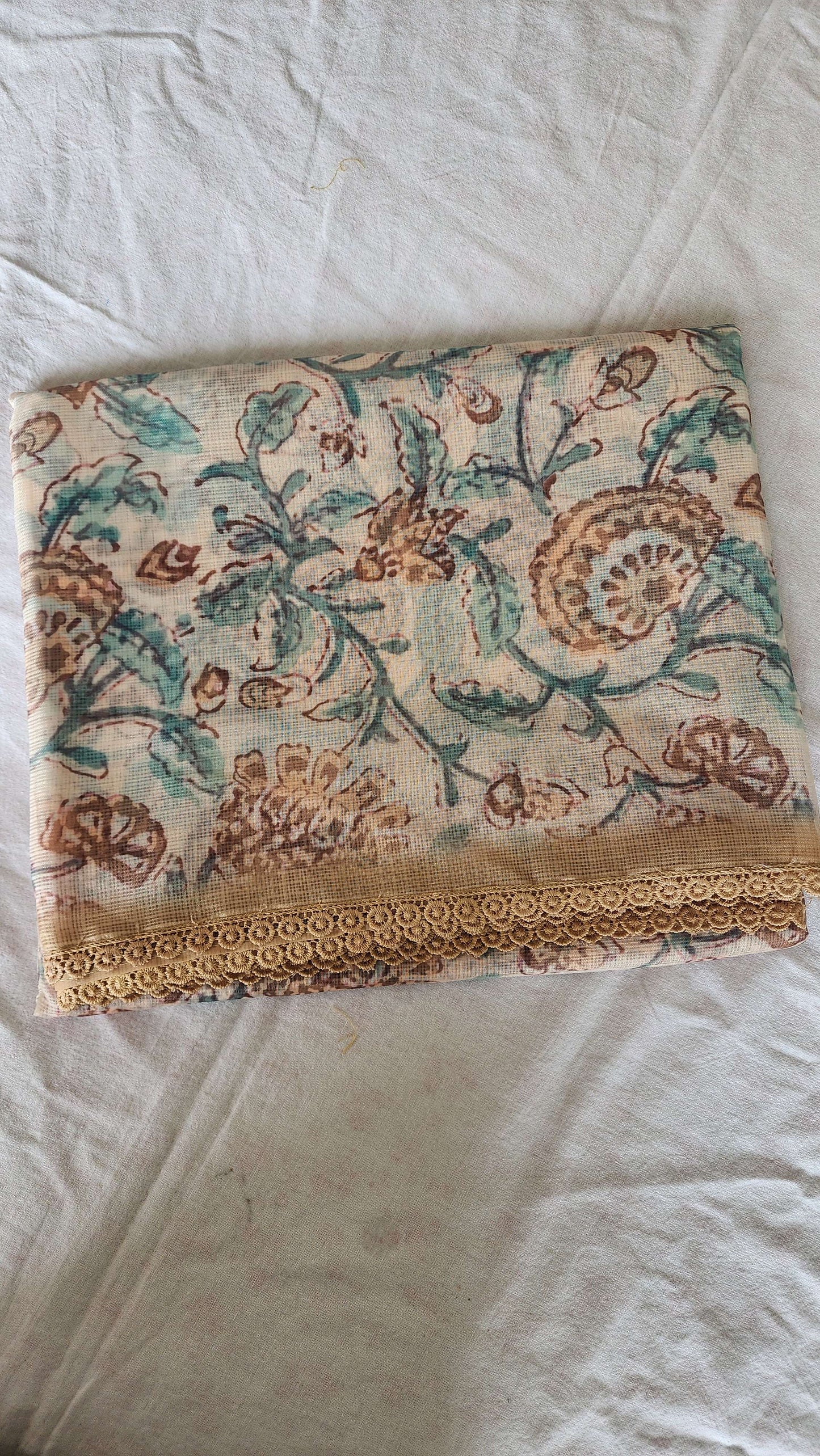 Beige Kota Silk Saree