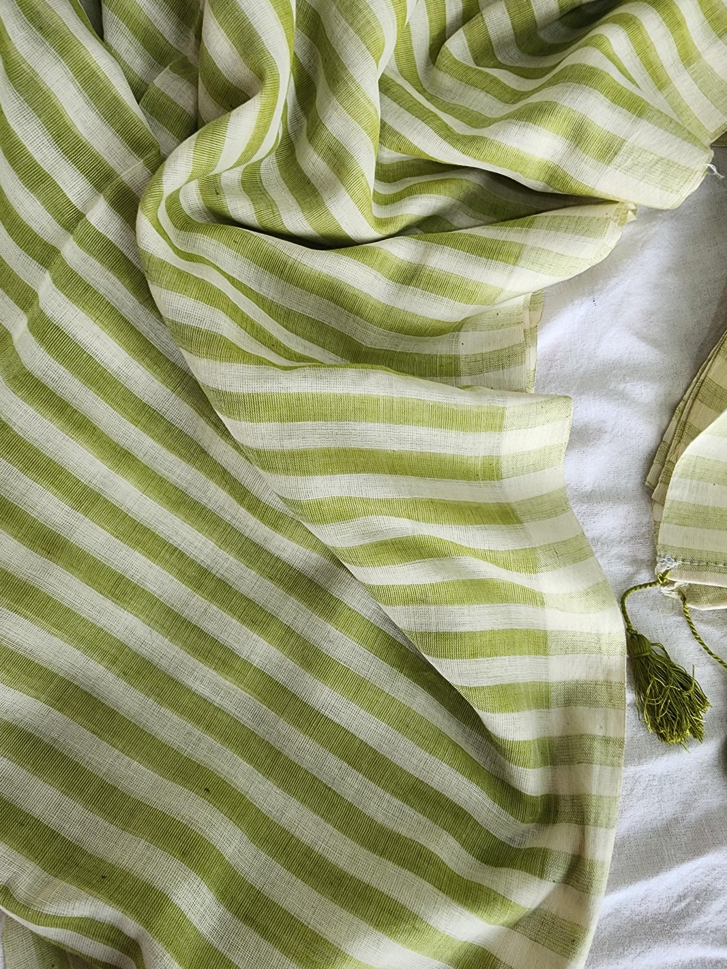 Light Mehendi Green Cotton Handloom Saree