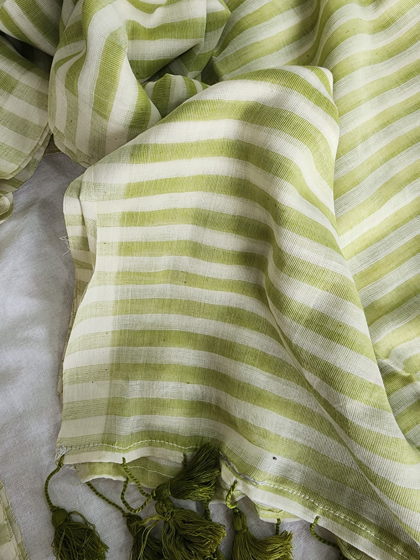 Light Mehendi Green Cotton Handloom Saree