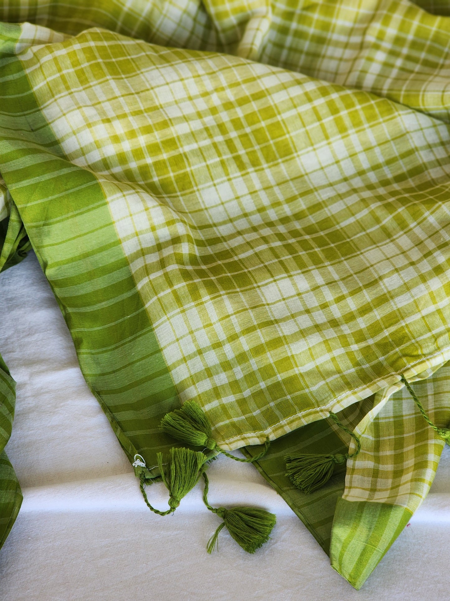 Green Cotton Handloom Saree