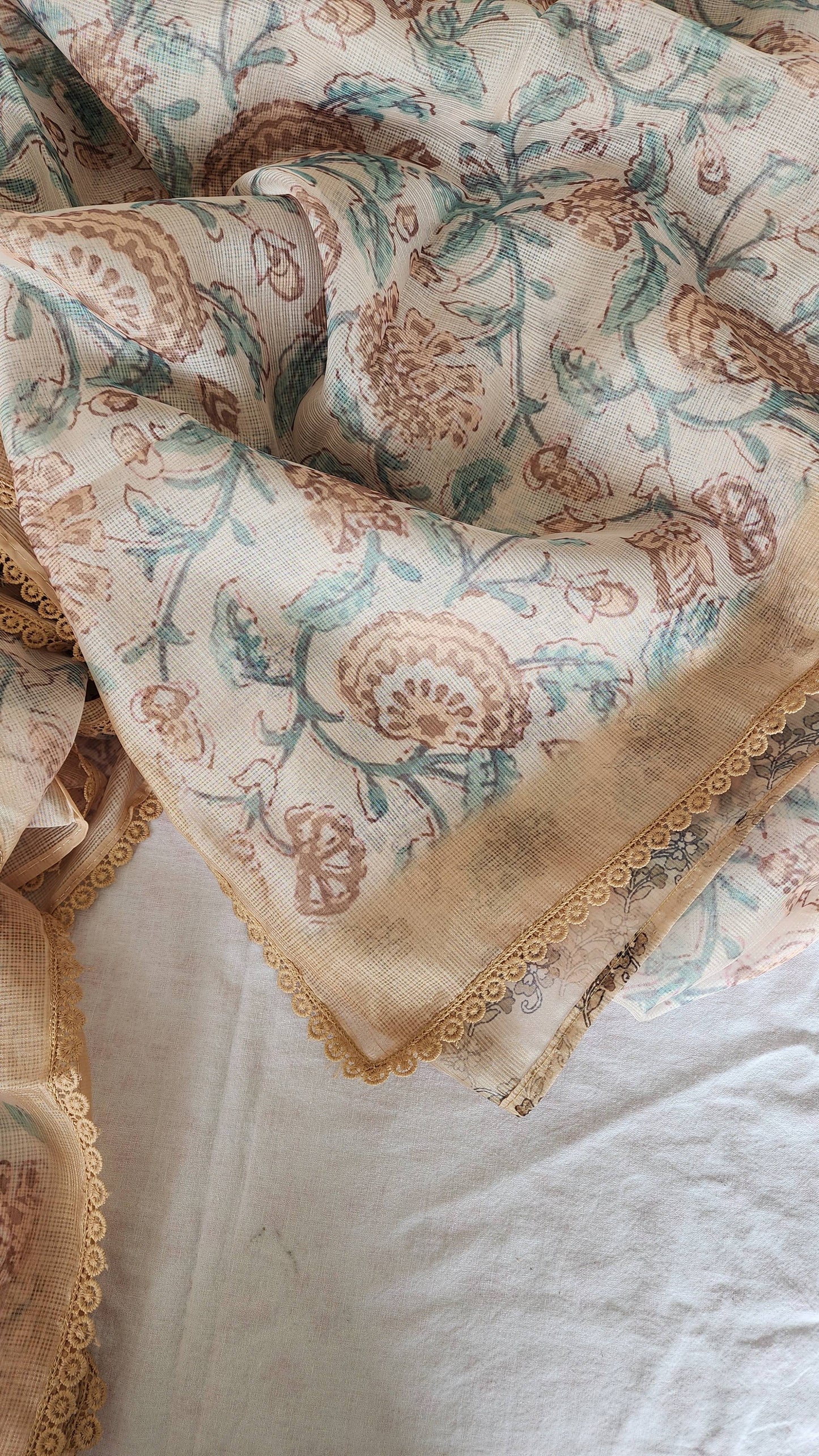Beige Kota Silk Saree