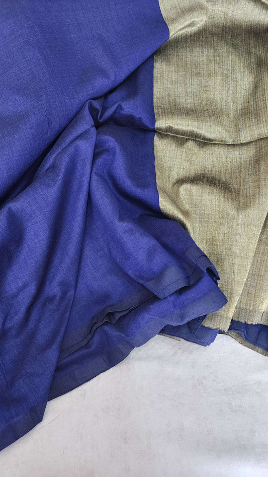Blue Khadi cotton saree