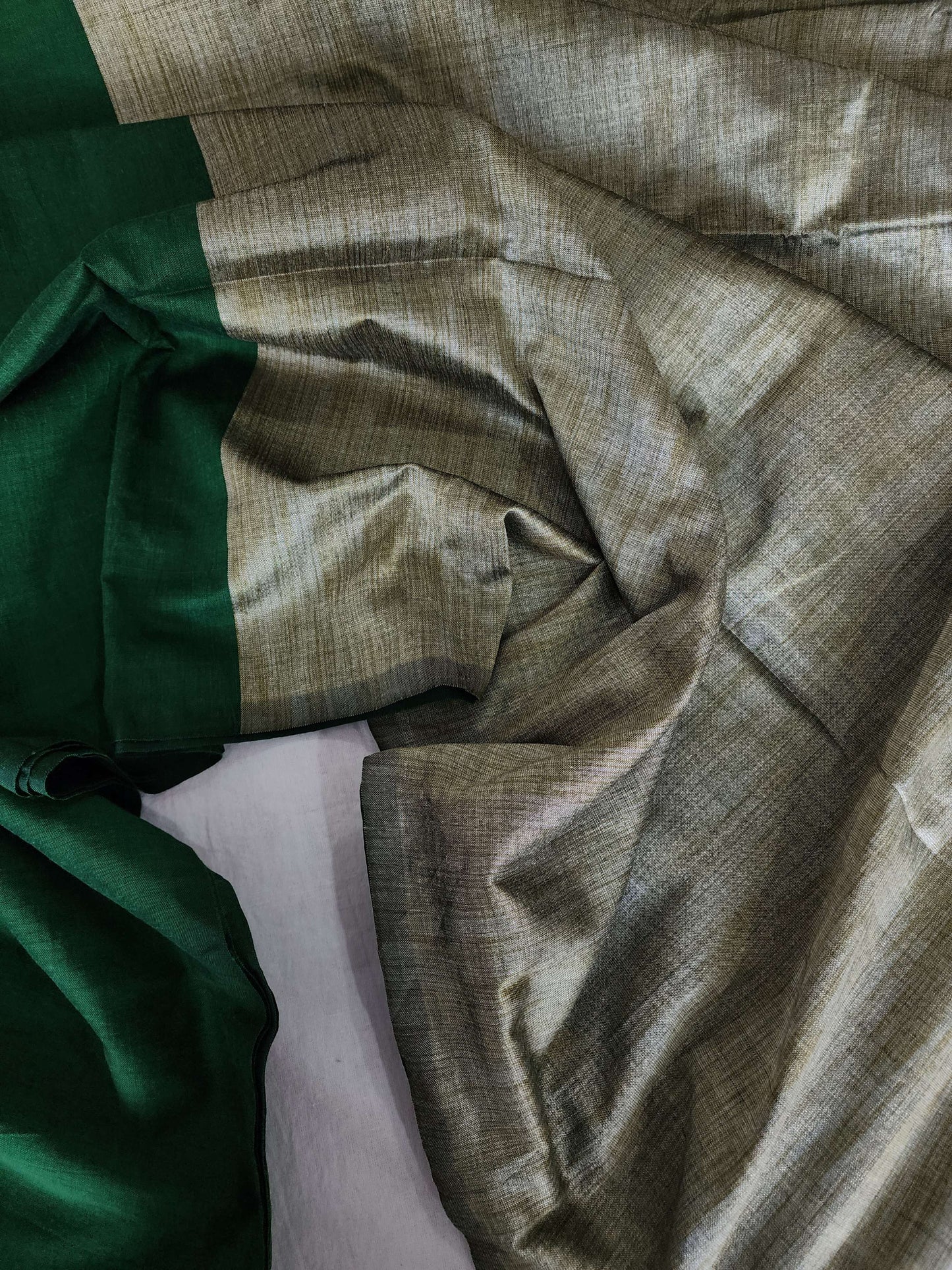 Green Khadi cotton saree