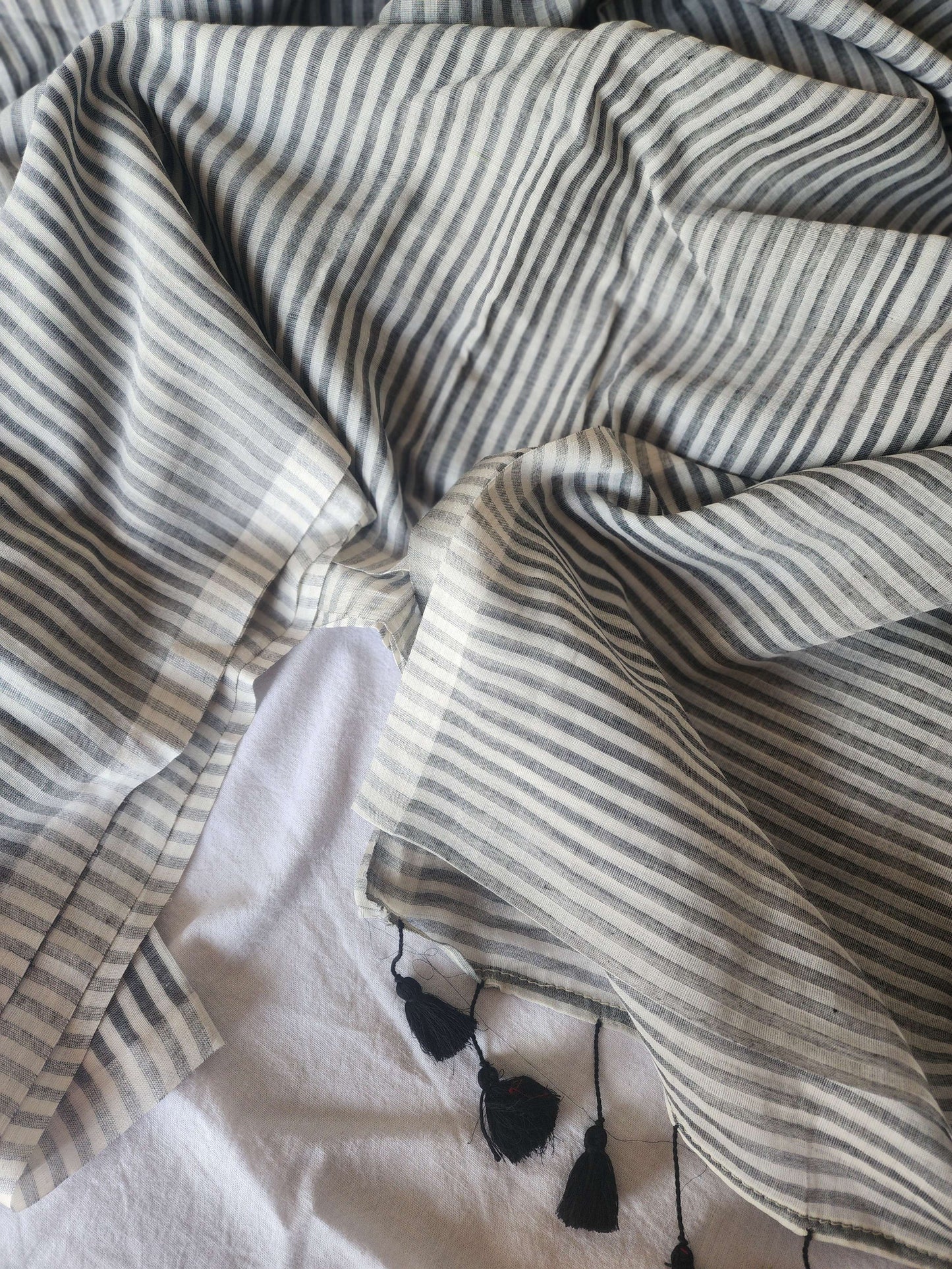 Black Cotton Handloom Saree