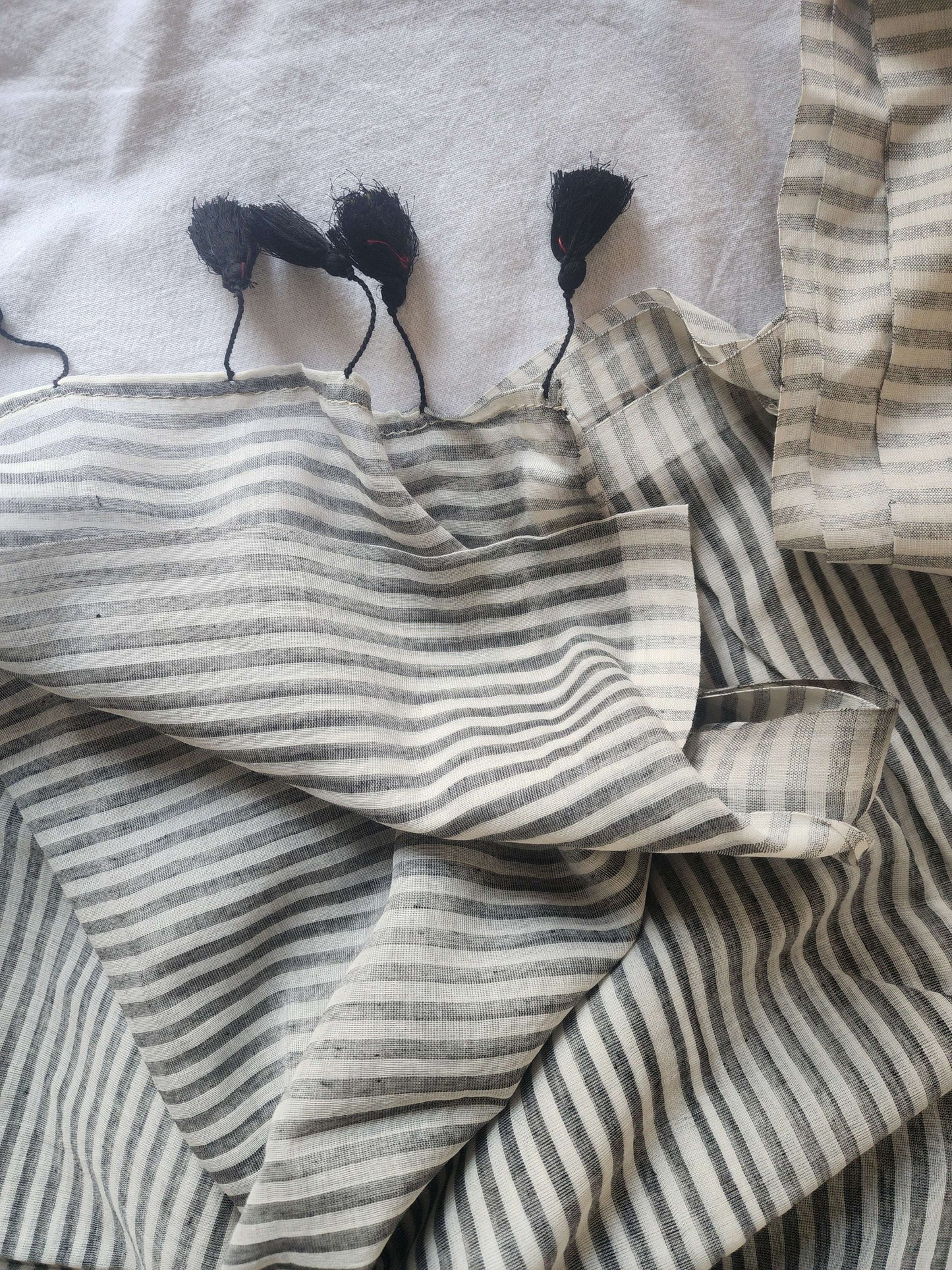 Black Cotton Handloom Saree