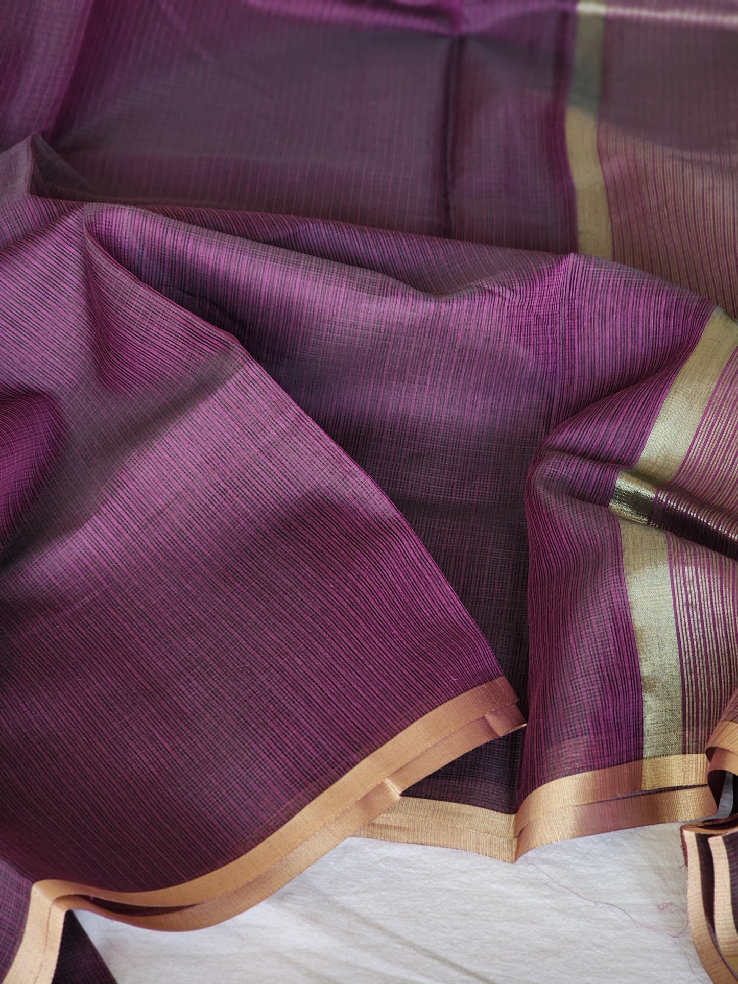 Purple kota cotton saree
