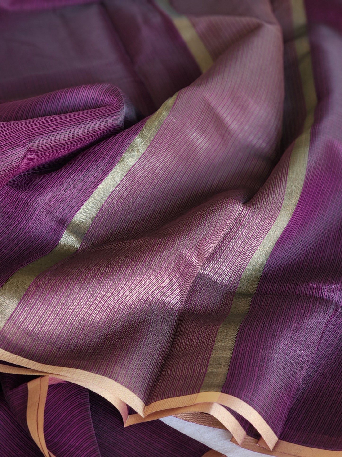 Purple kota cotton saree