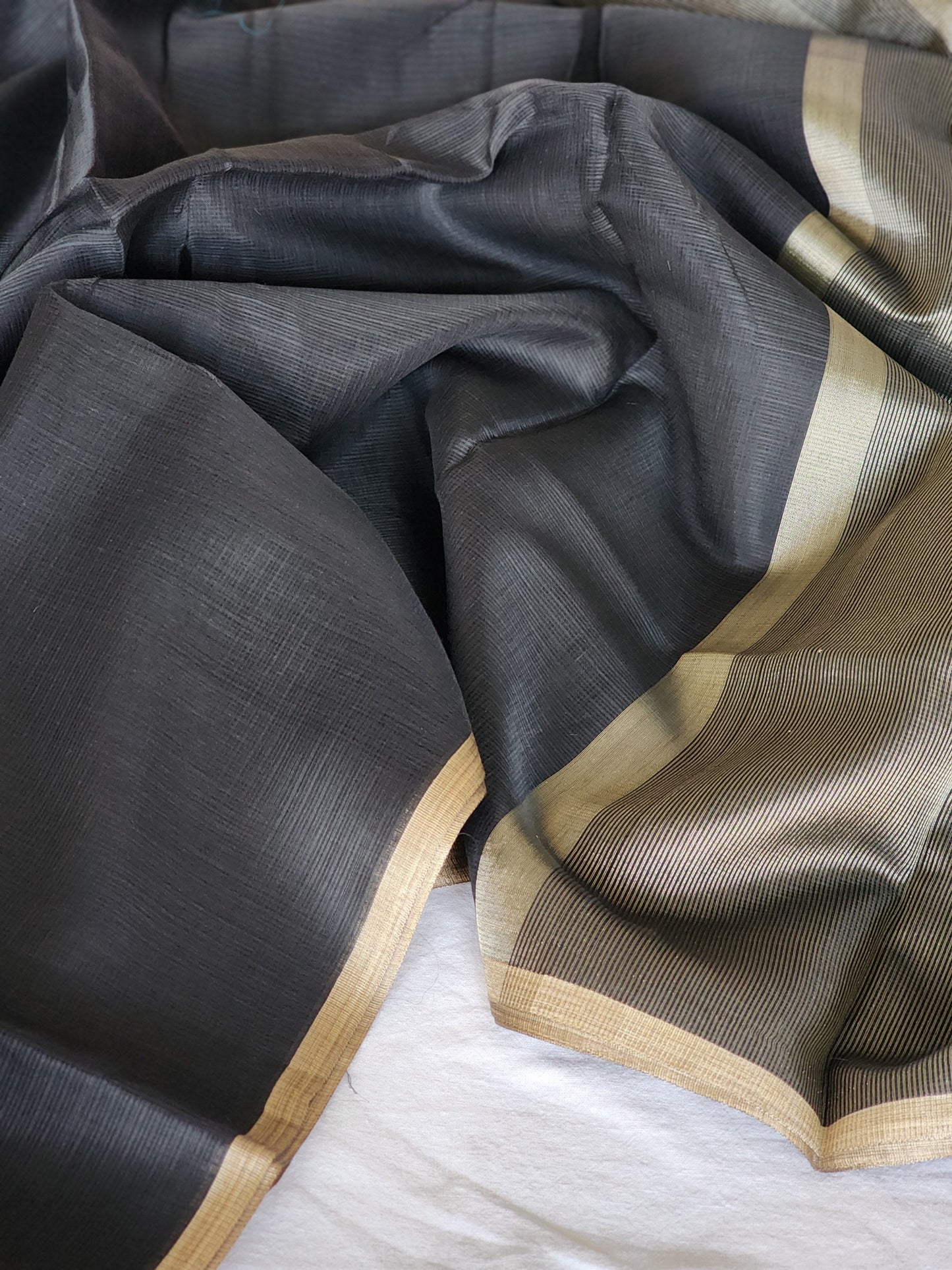 Black kota cotton saree