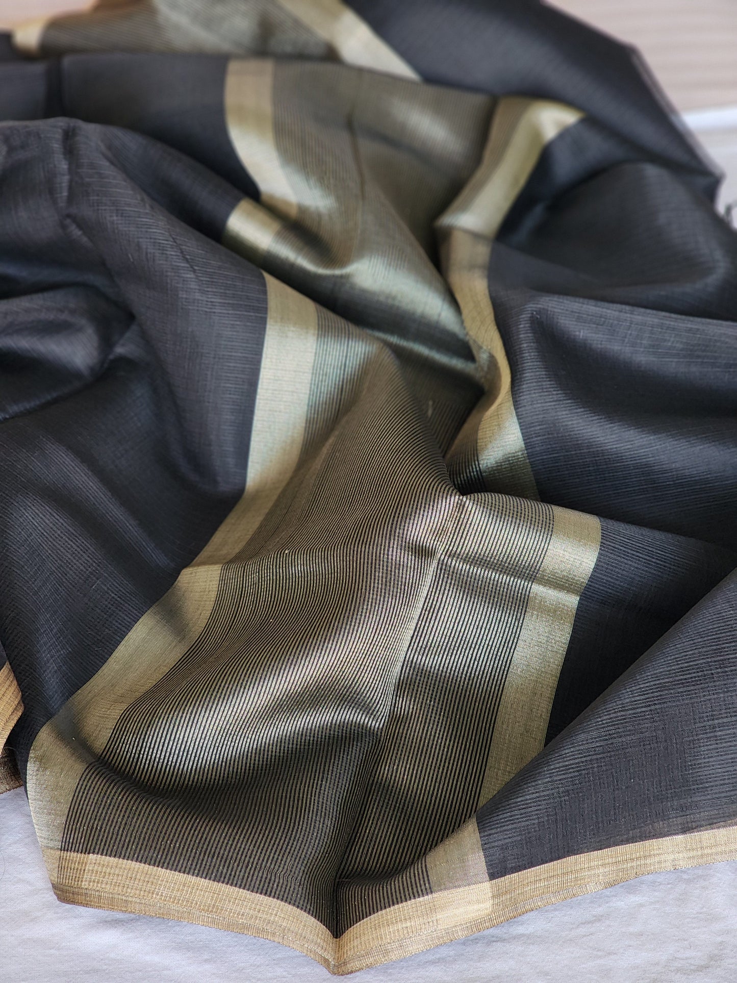 Black kota cotton saree