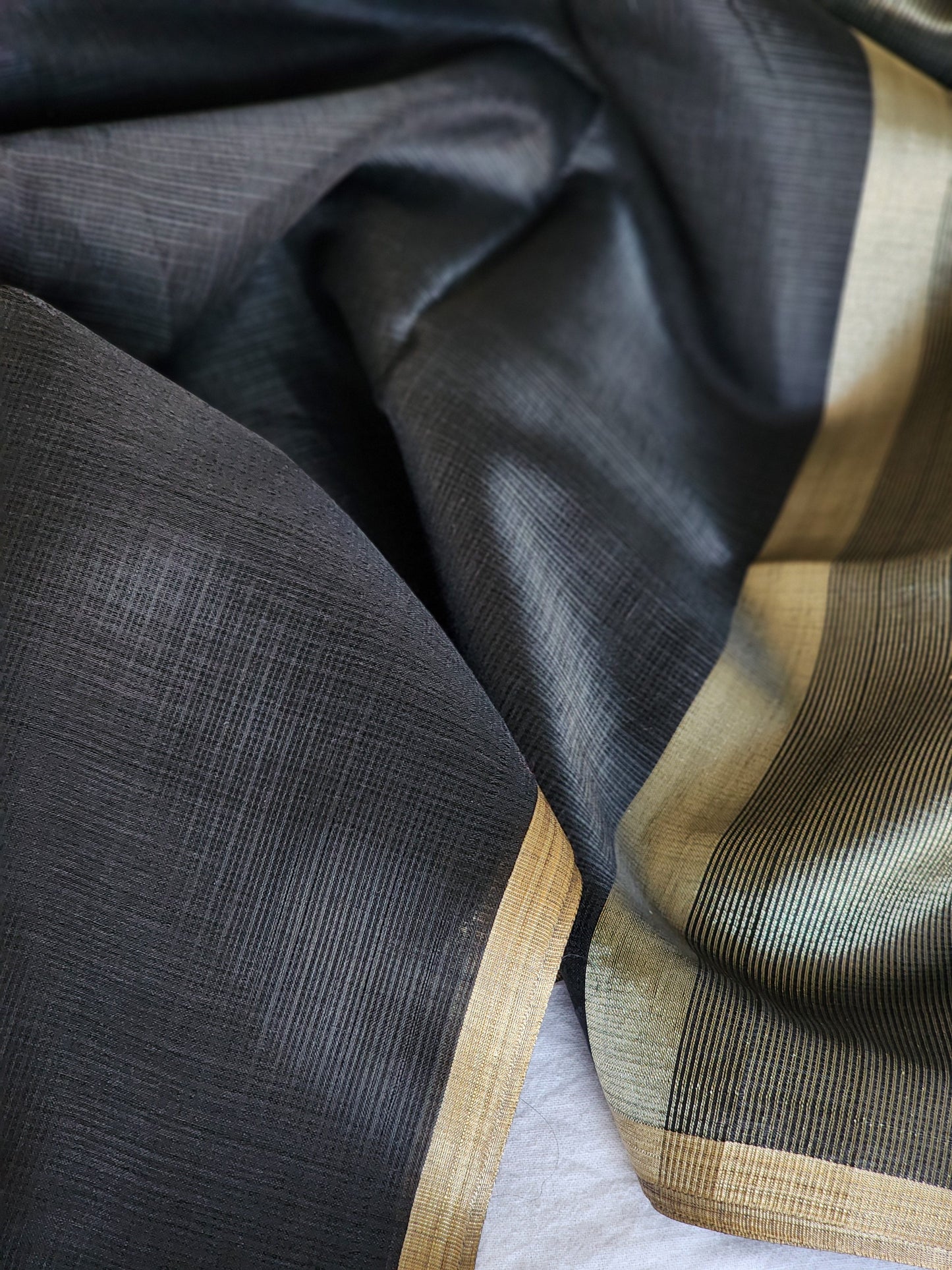 Black kota cotton saree