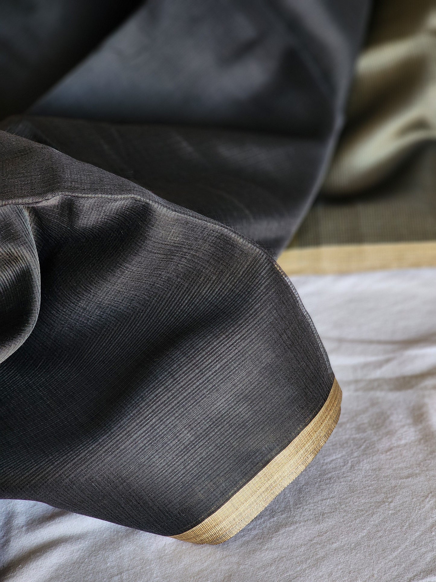 Black kota cotton saree